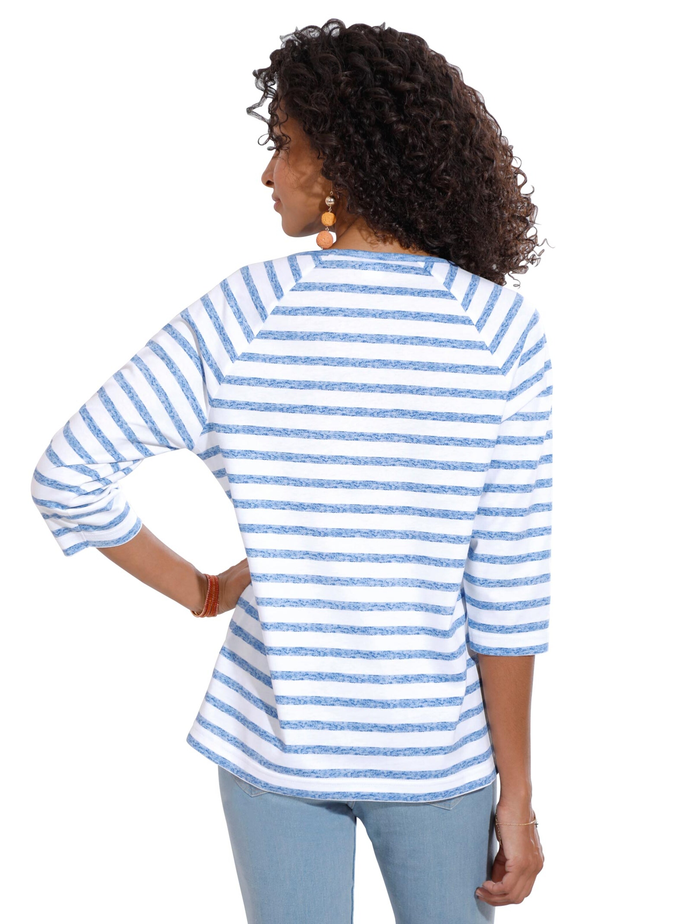 Shirt - jeansblau-geringelt