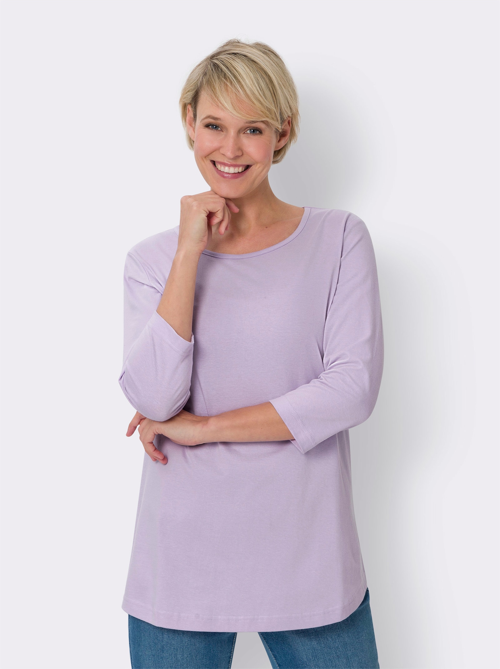 Lang shirt per 2 stuks - lila + mint