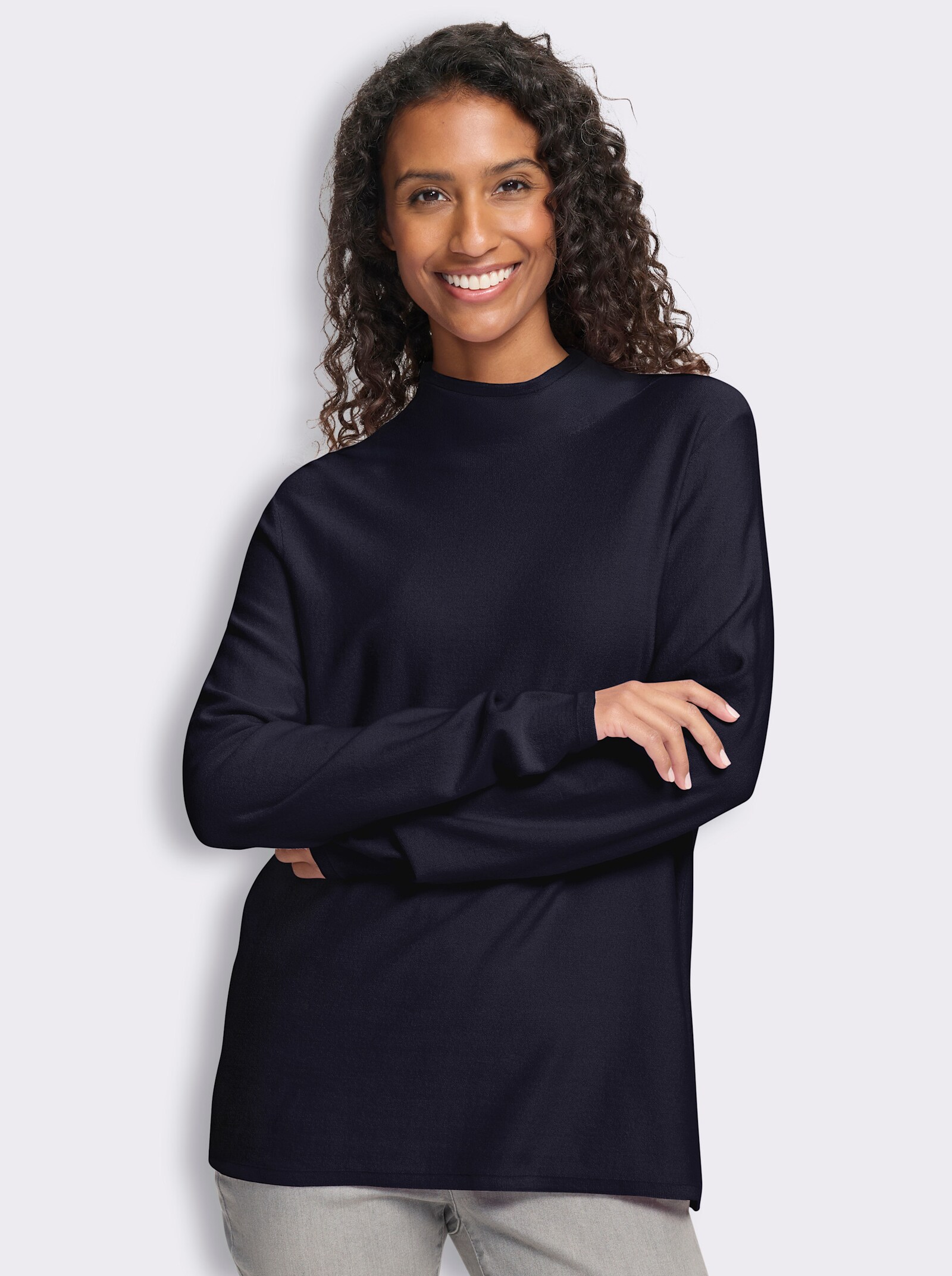 heine Stehkragenpullover mit Langarm - marine