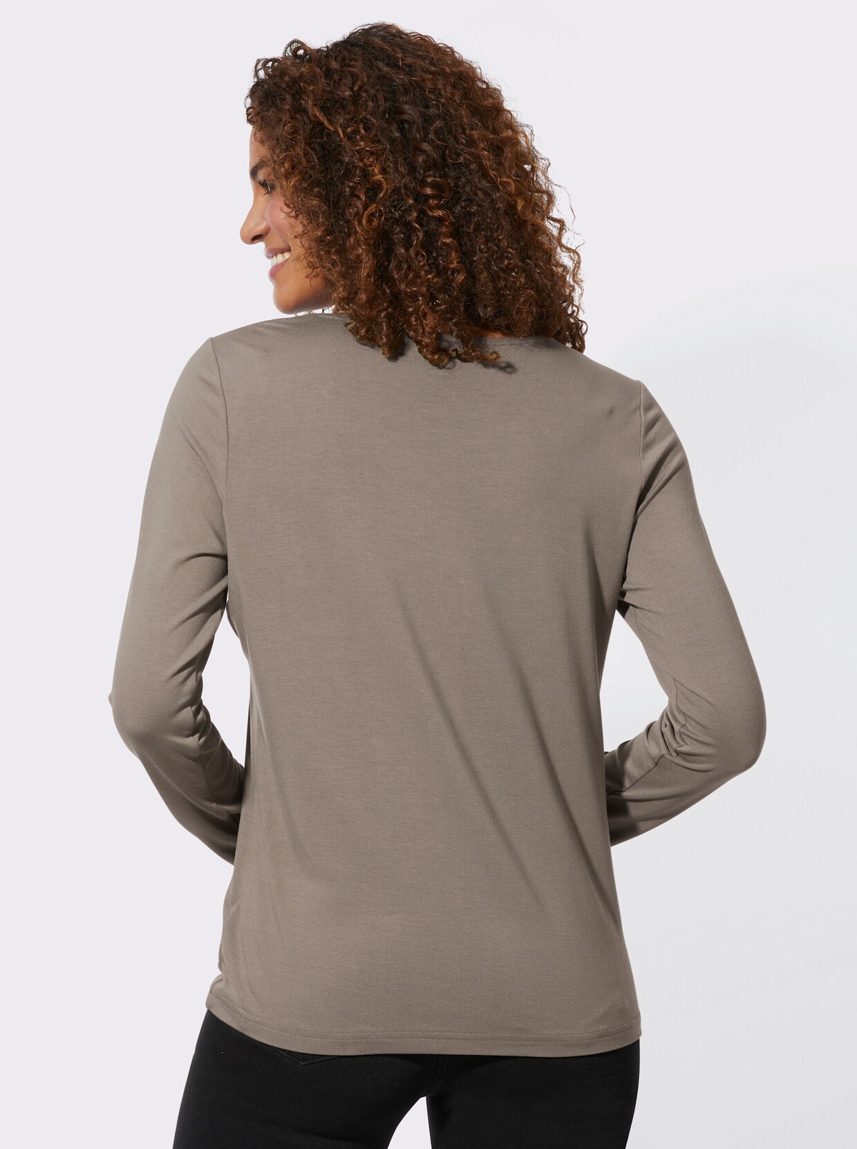 Shirt met lange mouwen - taupe