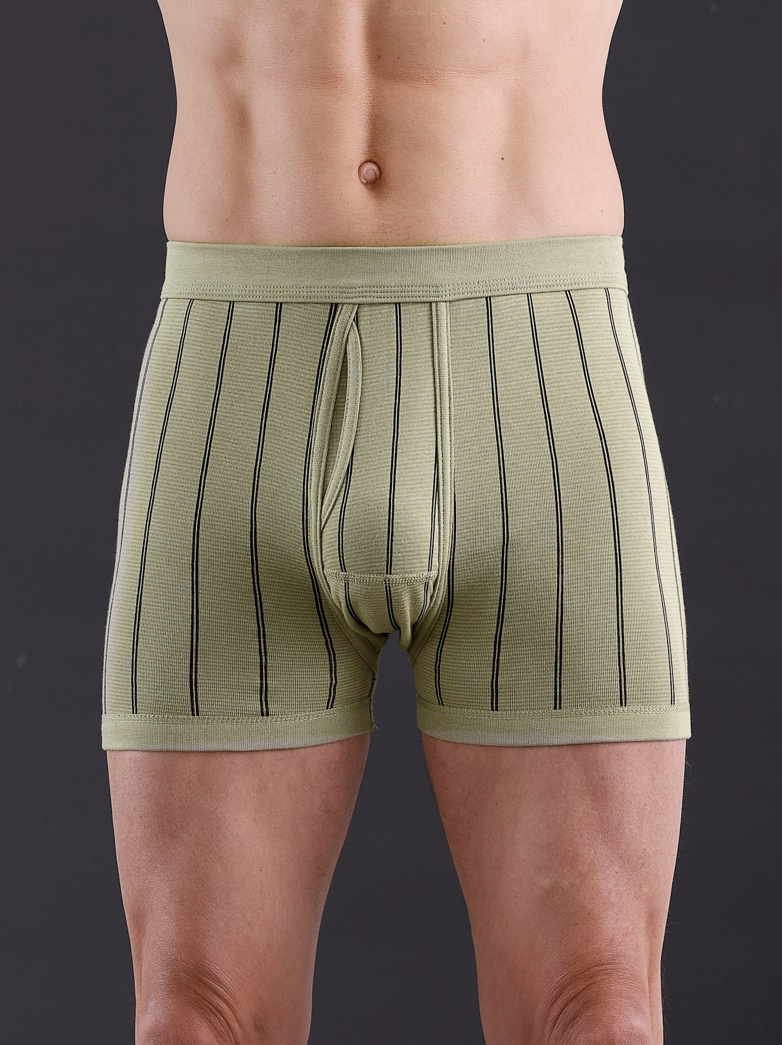 wäschepur men Boxerky - khaki-proužek