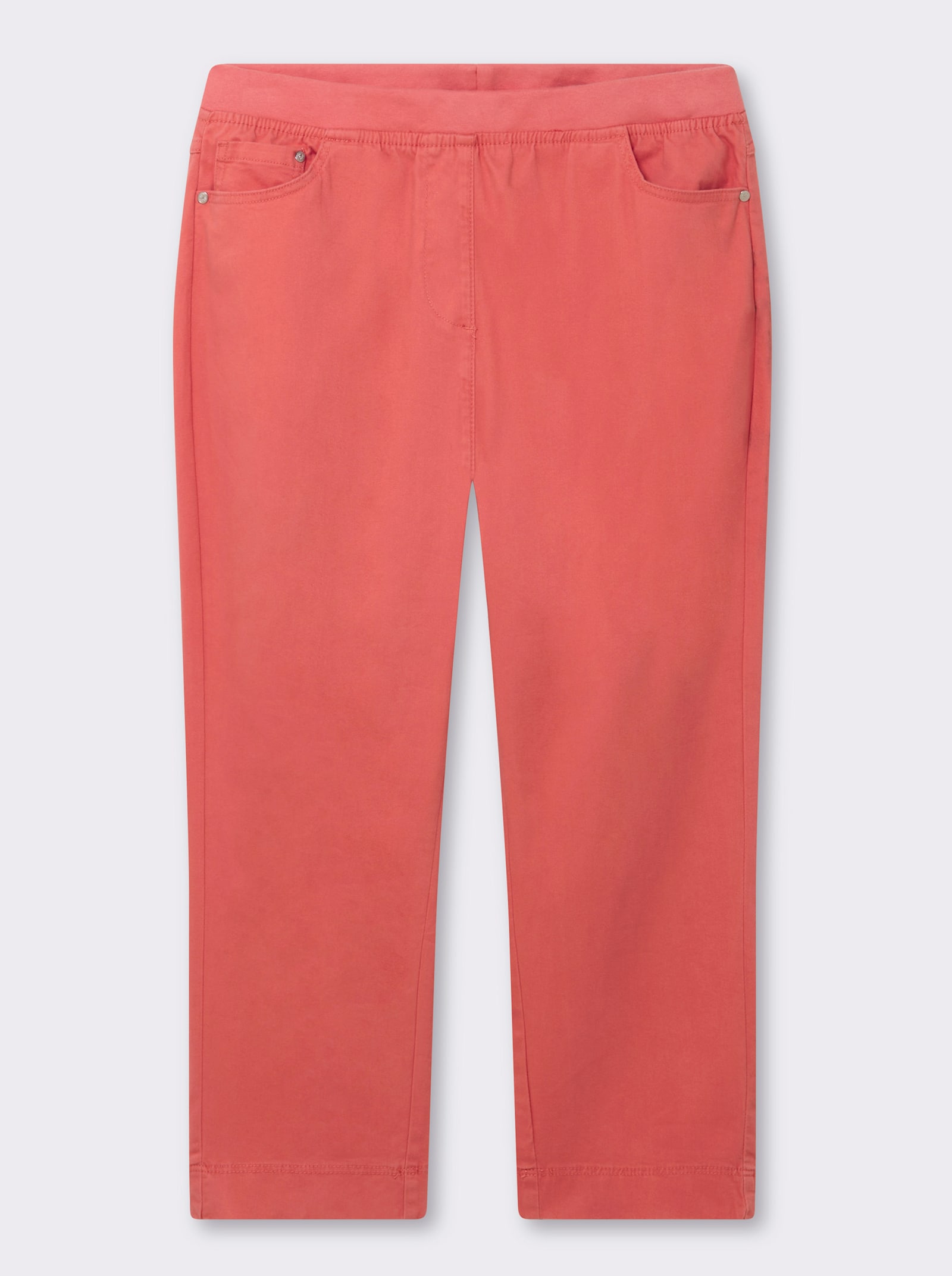 7/8-Jeans mit Jersey-Bund in softer Qualität - koralle