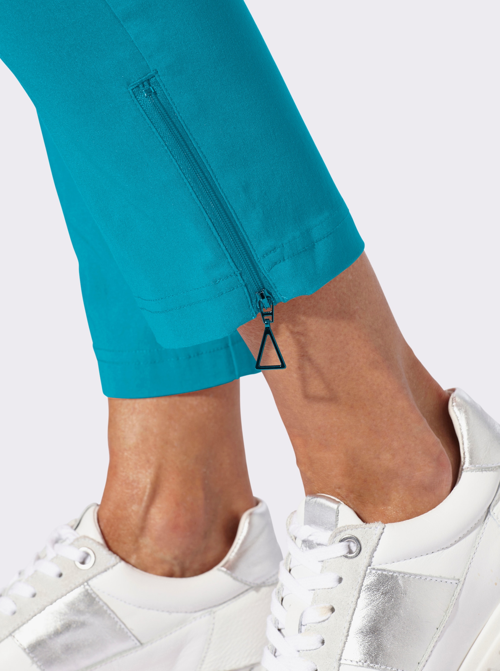 Bengalinhose mit Reißverschluss am Bein - türkis