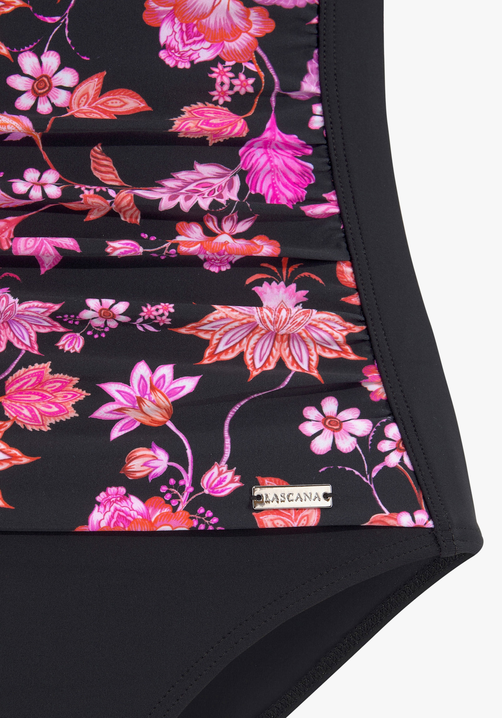 LASCANA Badeanzug - schwarz-pink