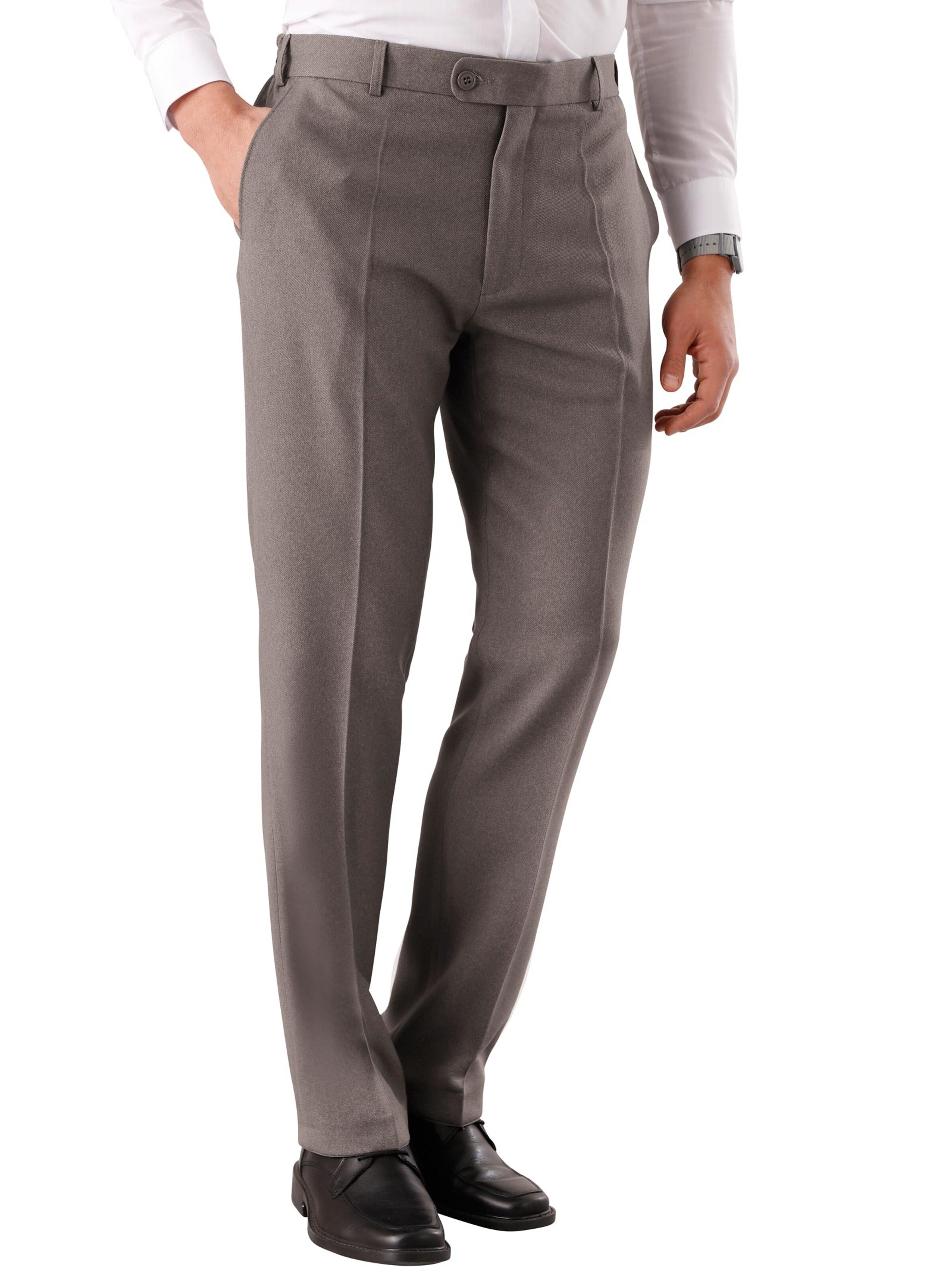 Flanell-Hose - oliv-meliert