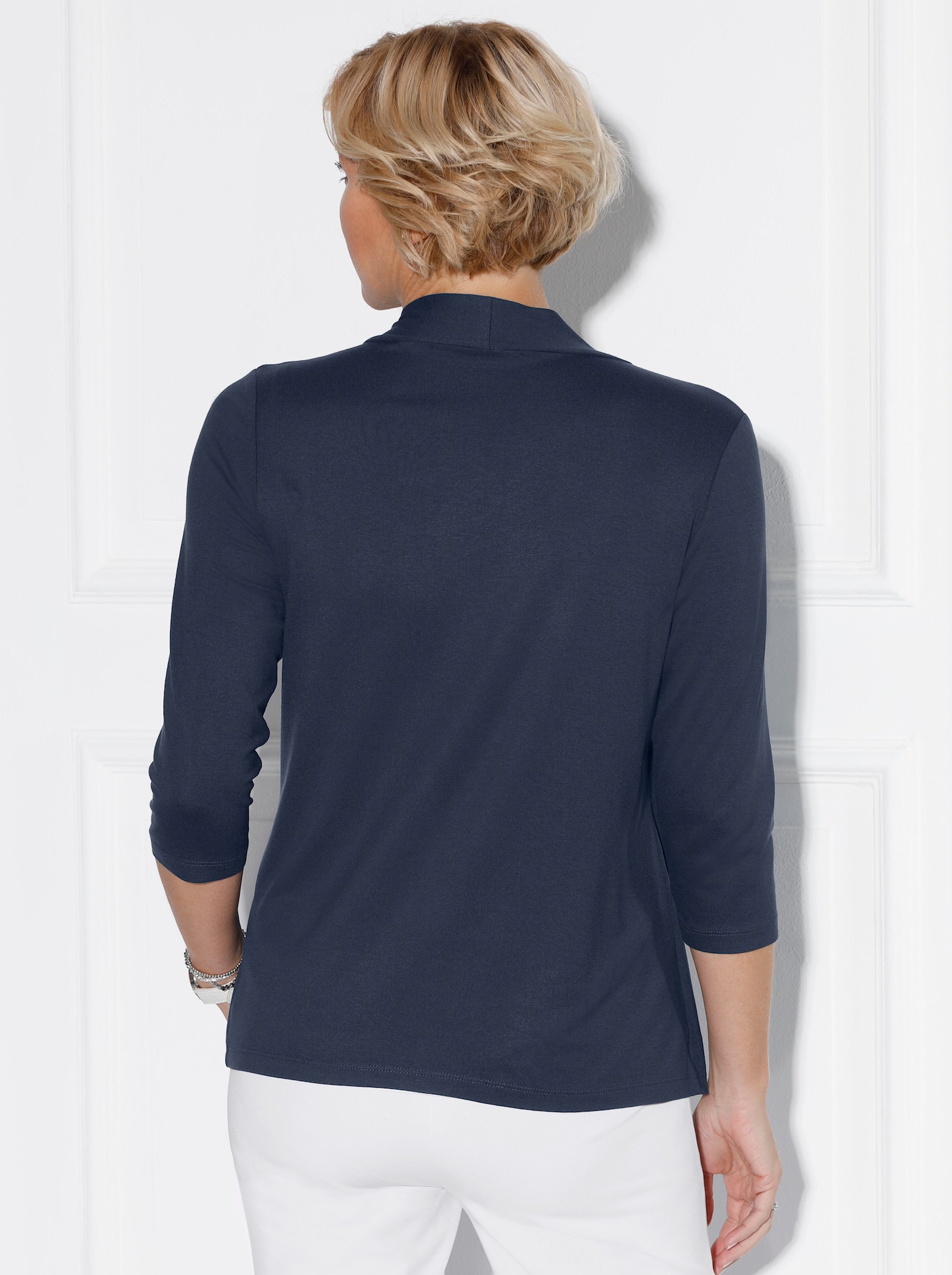 2-in-1-Shirt mit Zier-Elementen - marine-ecru