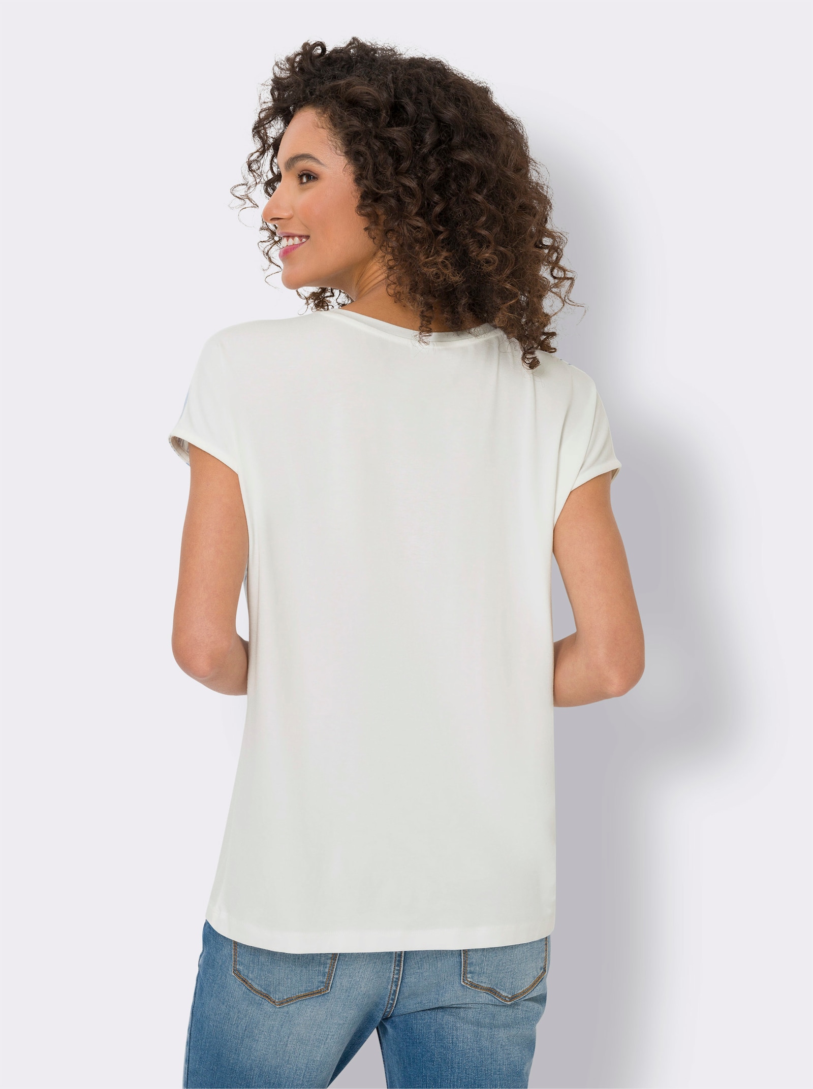 heine Shirt met print en glitterdetails - ecru