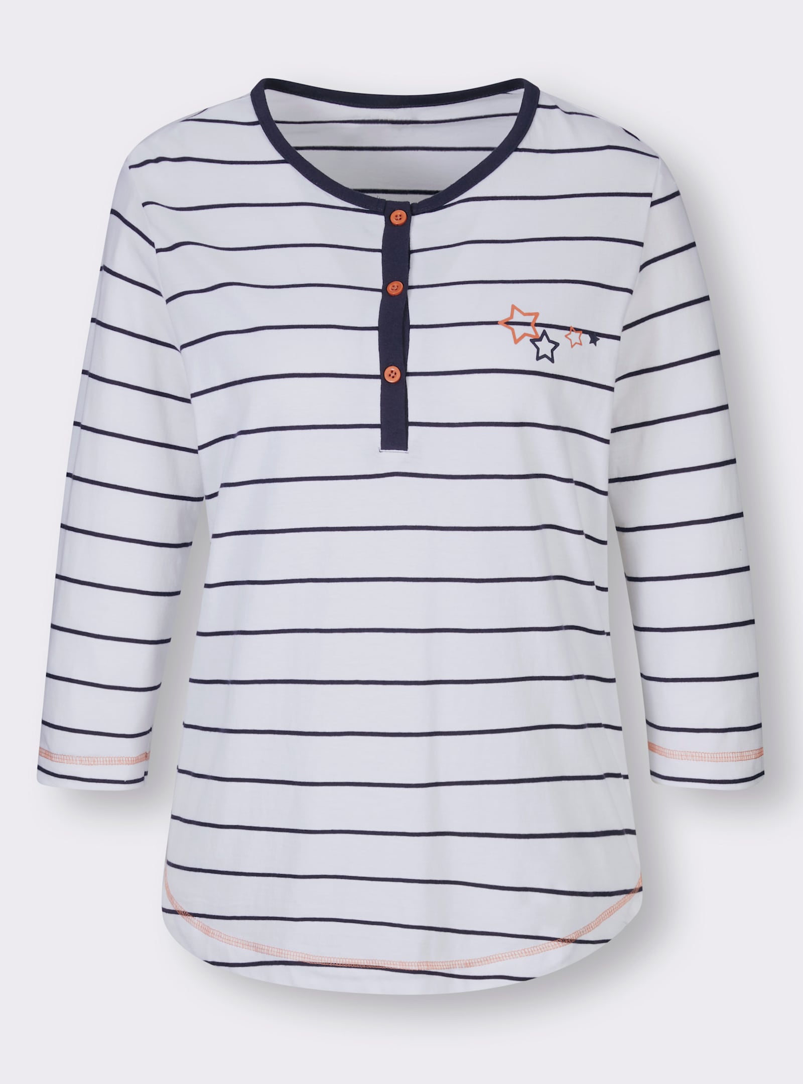 wäschepur Pyjama met streepjesdessin - wit/marine gestreept