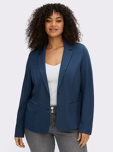 Jerseyblazer in Interlock-Qualität - dunkelblau