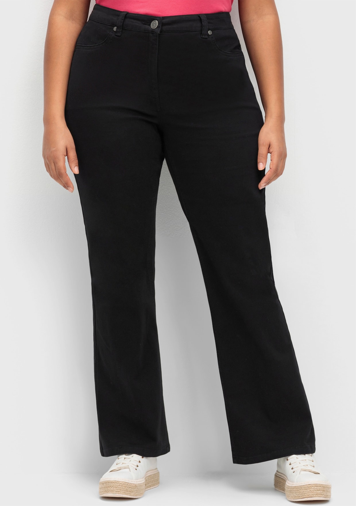 sheego Stretchbroek - zwart