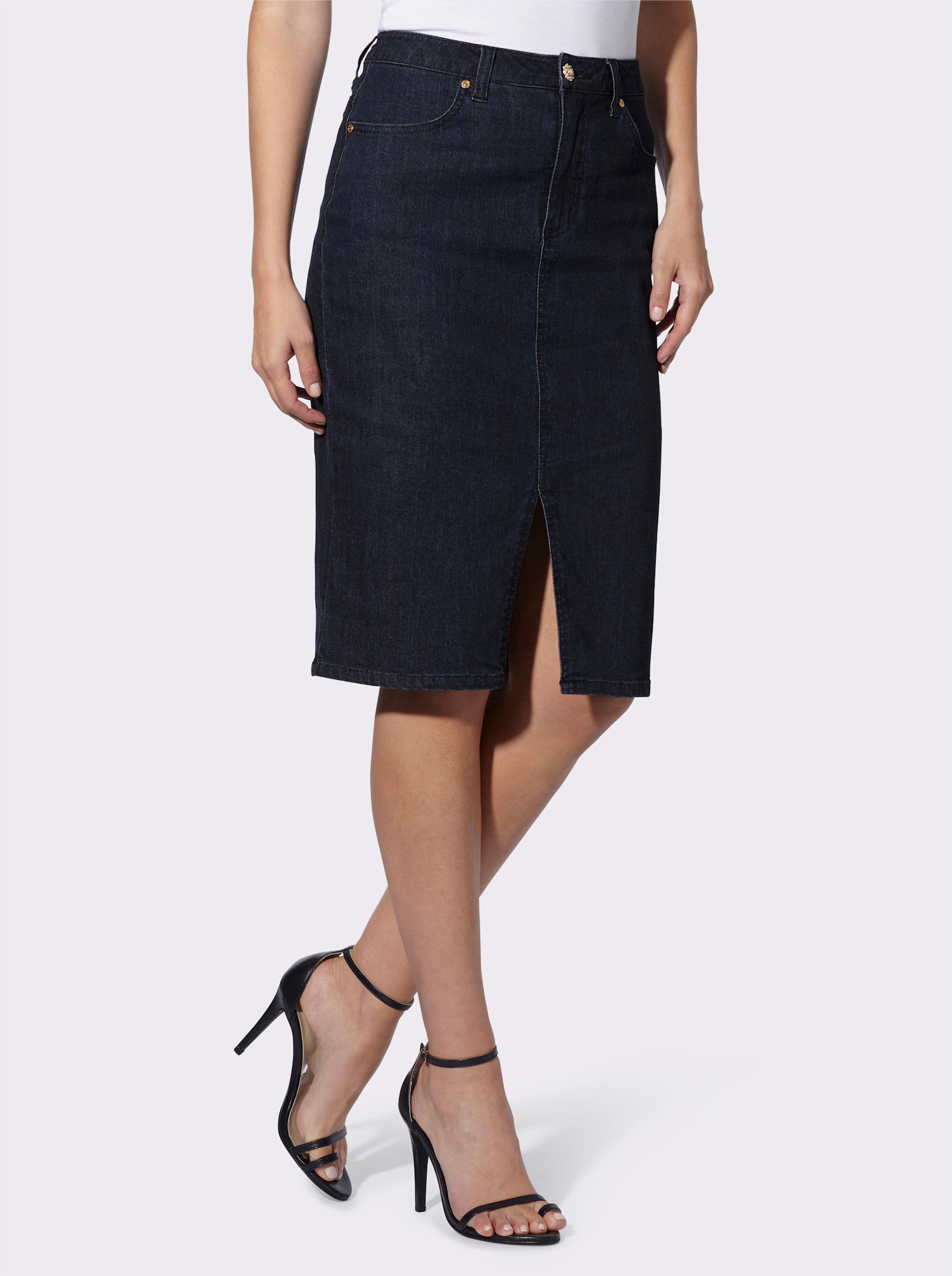 heine Jupe crayon avec fente devant. - bleu foncé