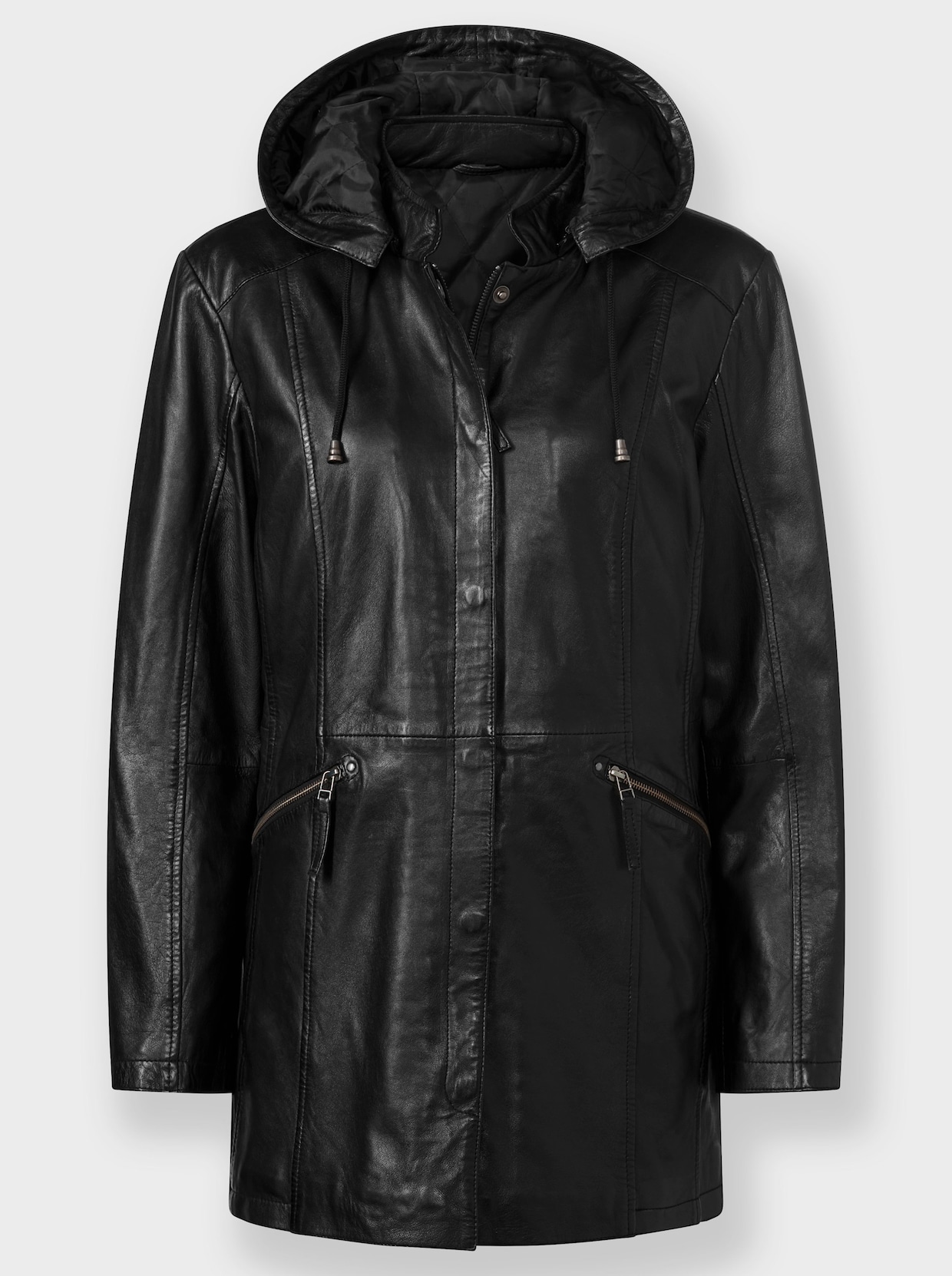 Lederjacke aus Lamm-Nappa - schwarz