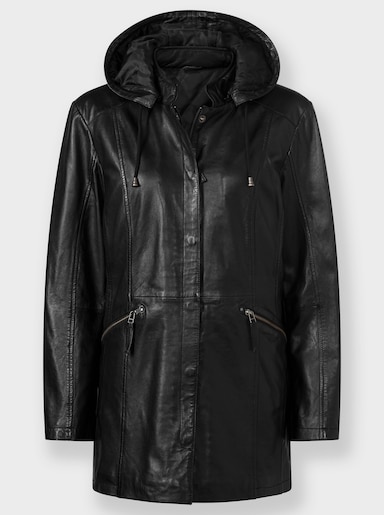 Lederjacke aus Lamm-Nappa - schwarz