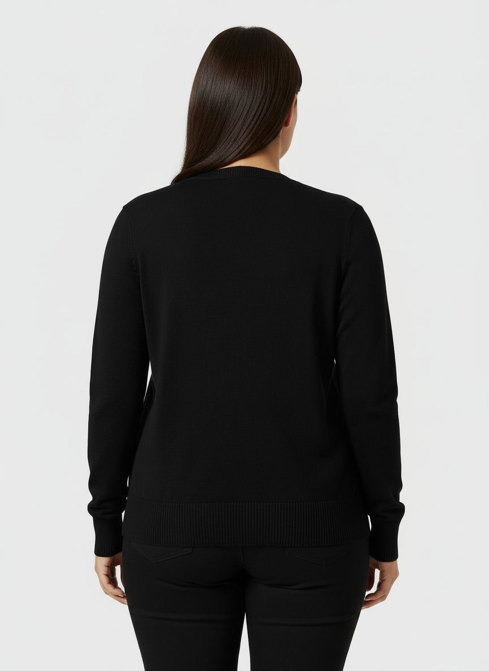 Strickjacke mit V-Ausschnitt - schwarz