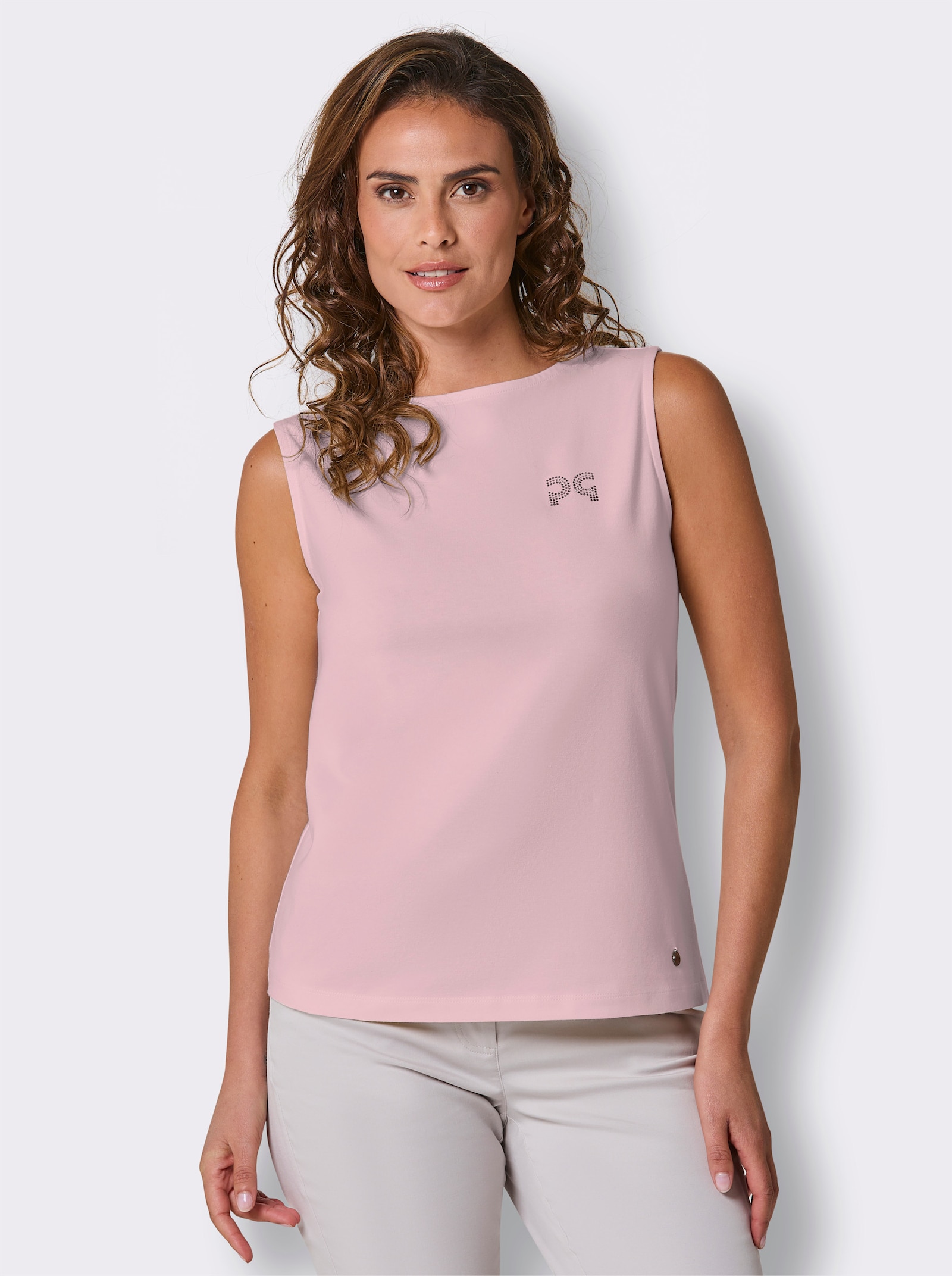 CREATION L PREMIUM Shirttop mit Glitzersteinchen - rosé