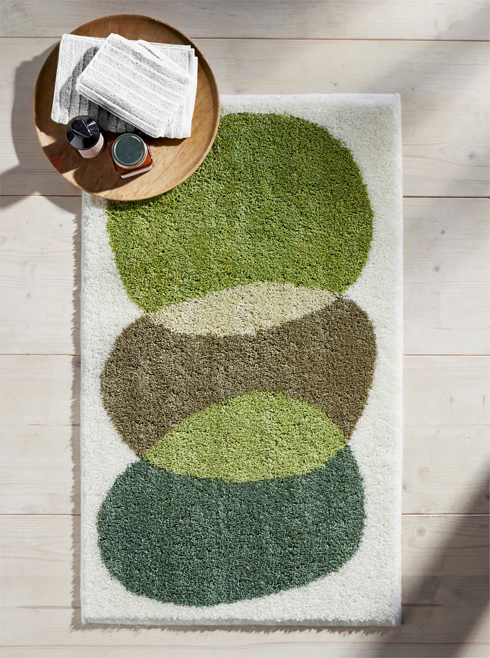 Grund Badematte - ecru-grün