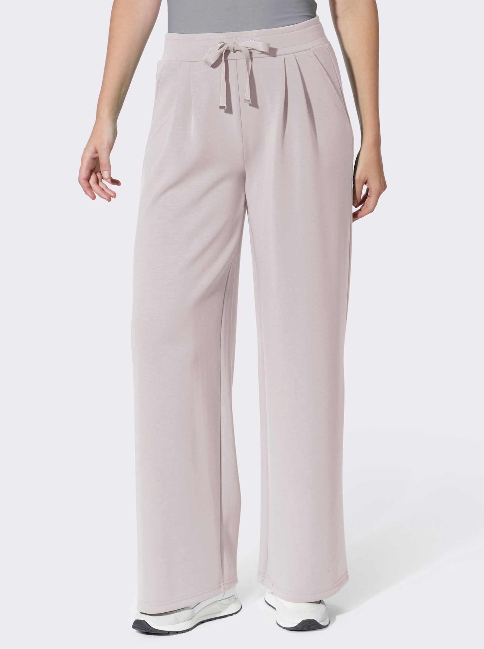 heine Jerseyhose mit Bundfalten - hellgrau