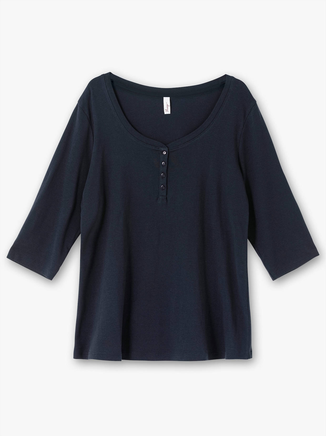 sheego Shirt met 3/4-mouw - diepblauw