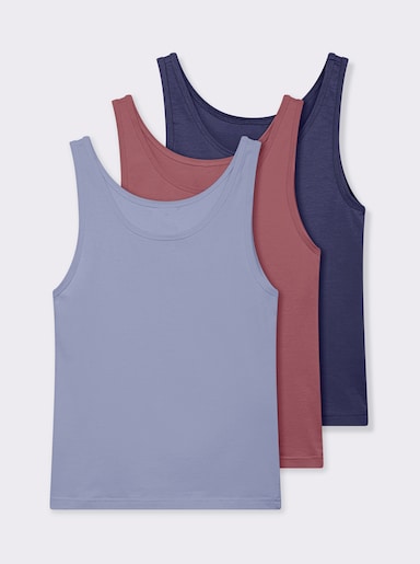 wäschepur Achseltop mit breiten Trägern - bleu + marine + bordeaux