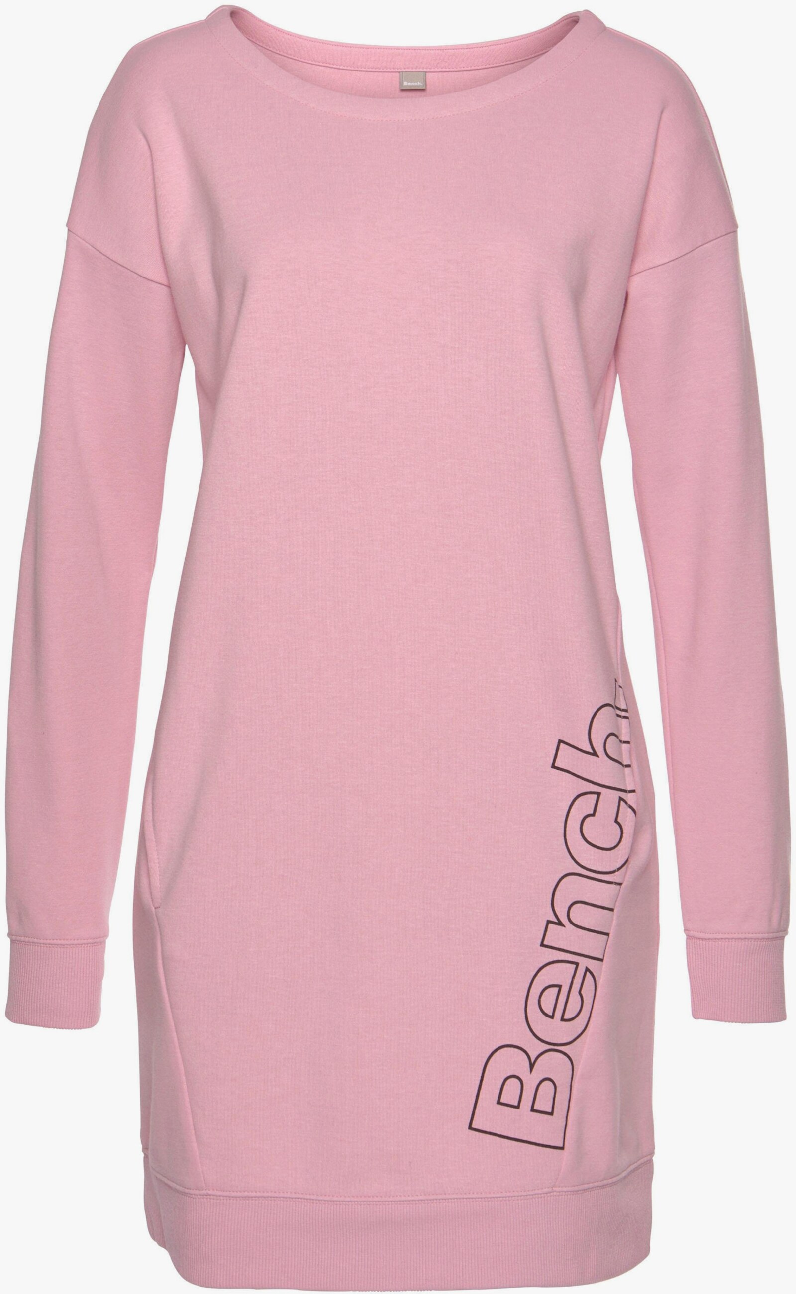 Bench. Loungewear Sweatkleid - rosa-schwarz