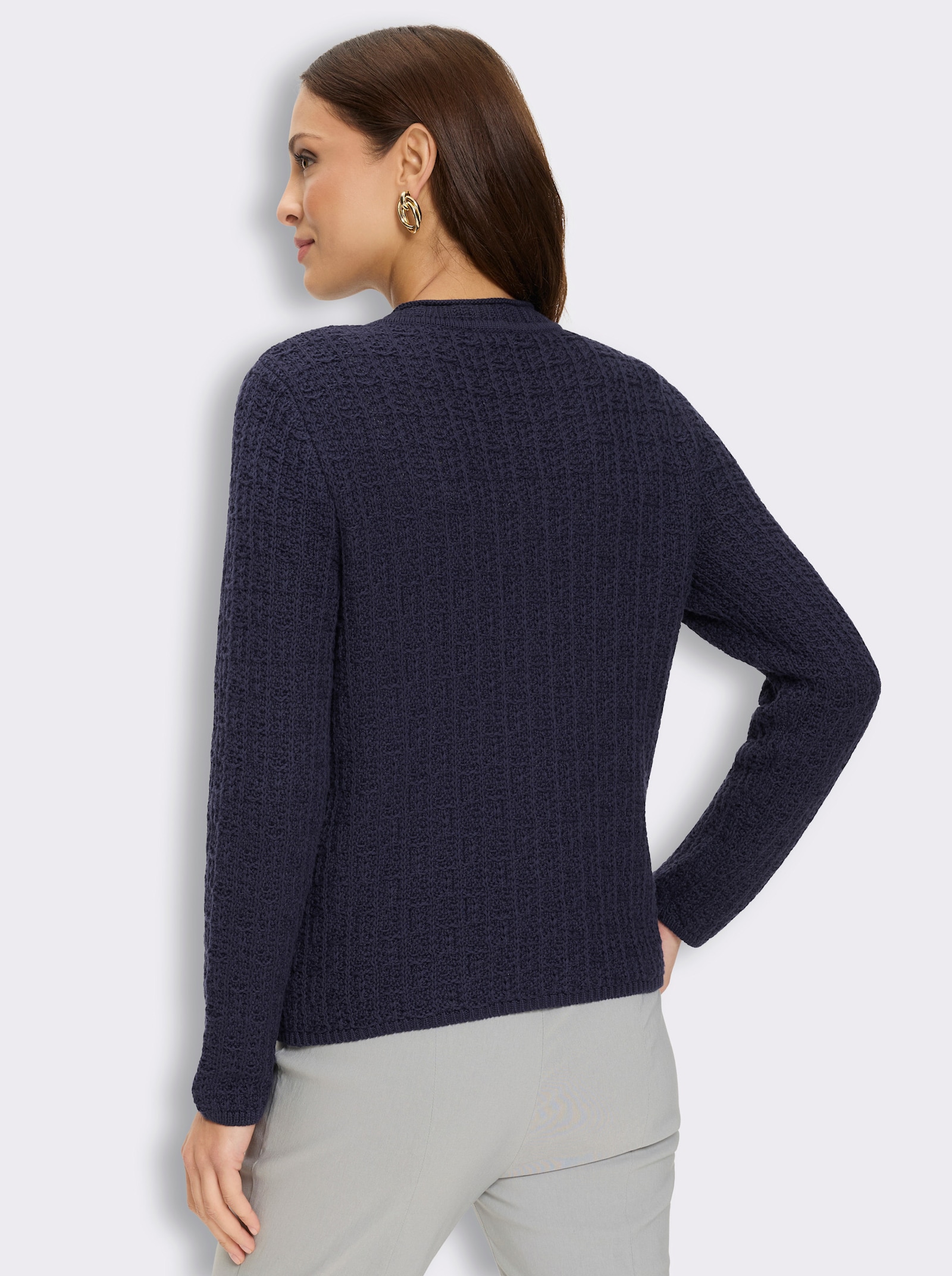 Strickjacke mit goldfarbenen Schmuckknöpfen - marine