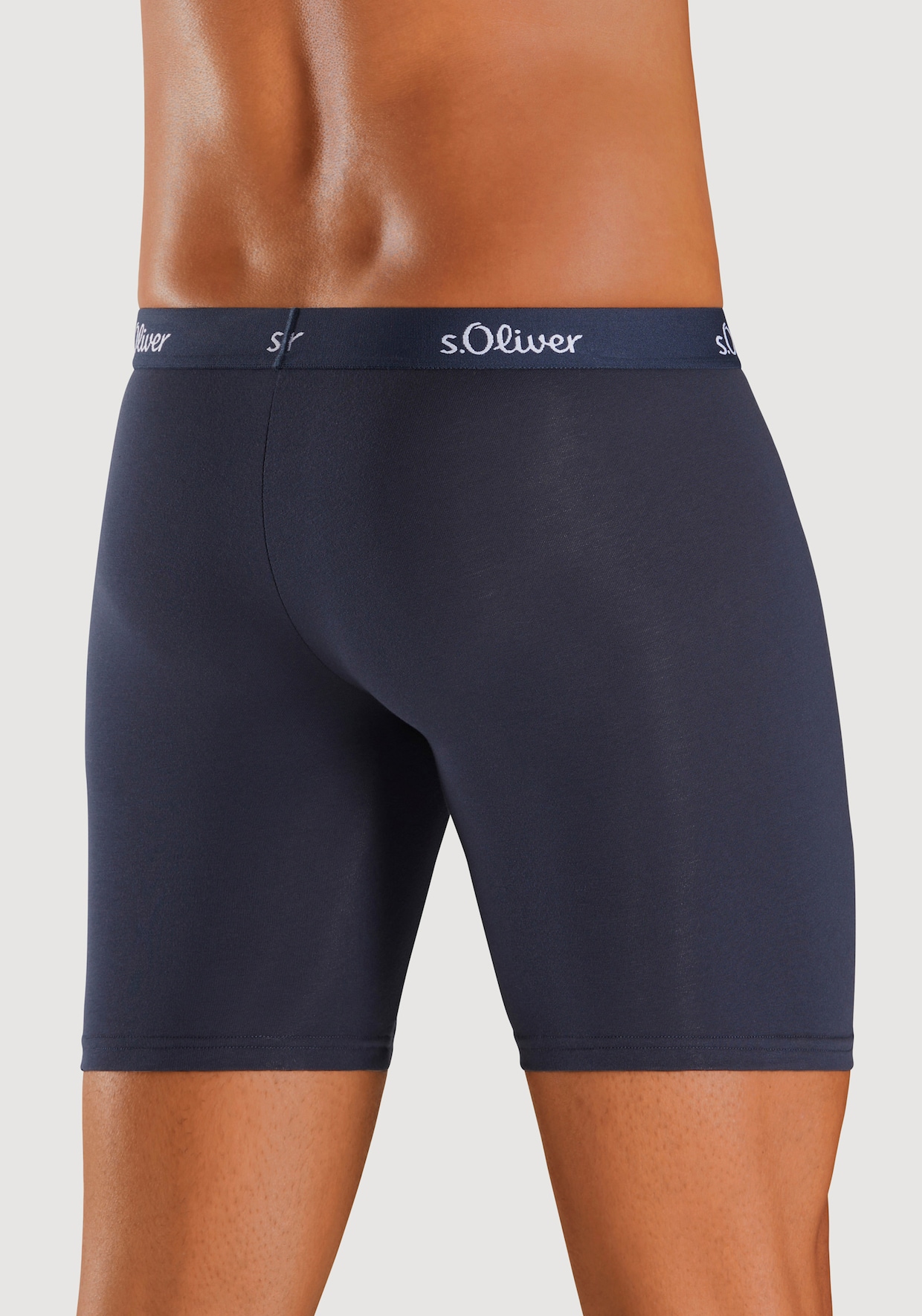 s.Oliver Langer Boxer - blau / navy / schwarz