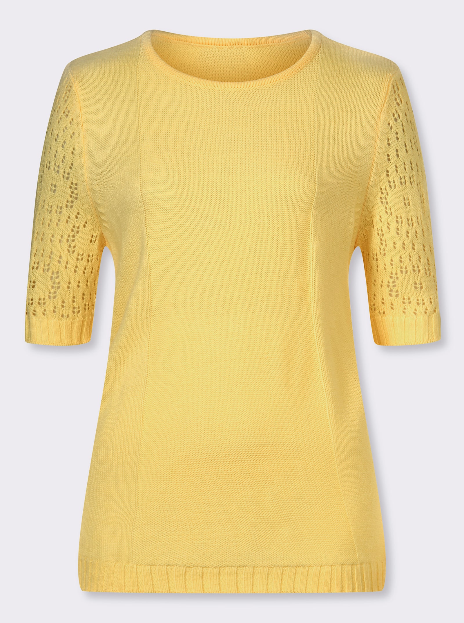 Pullover mit halblangen Ärmeln - zitrone