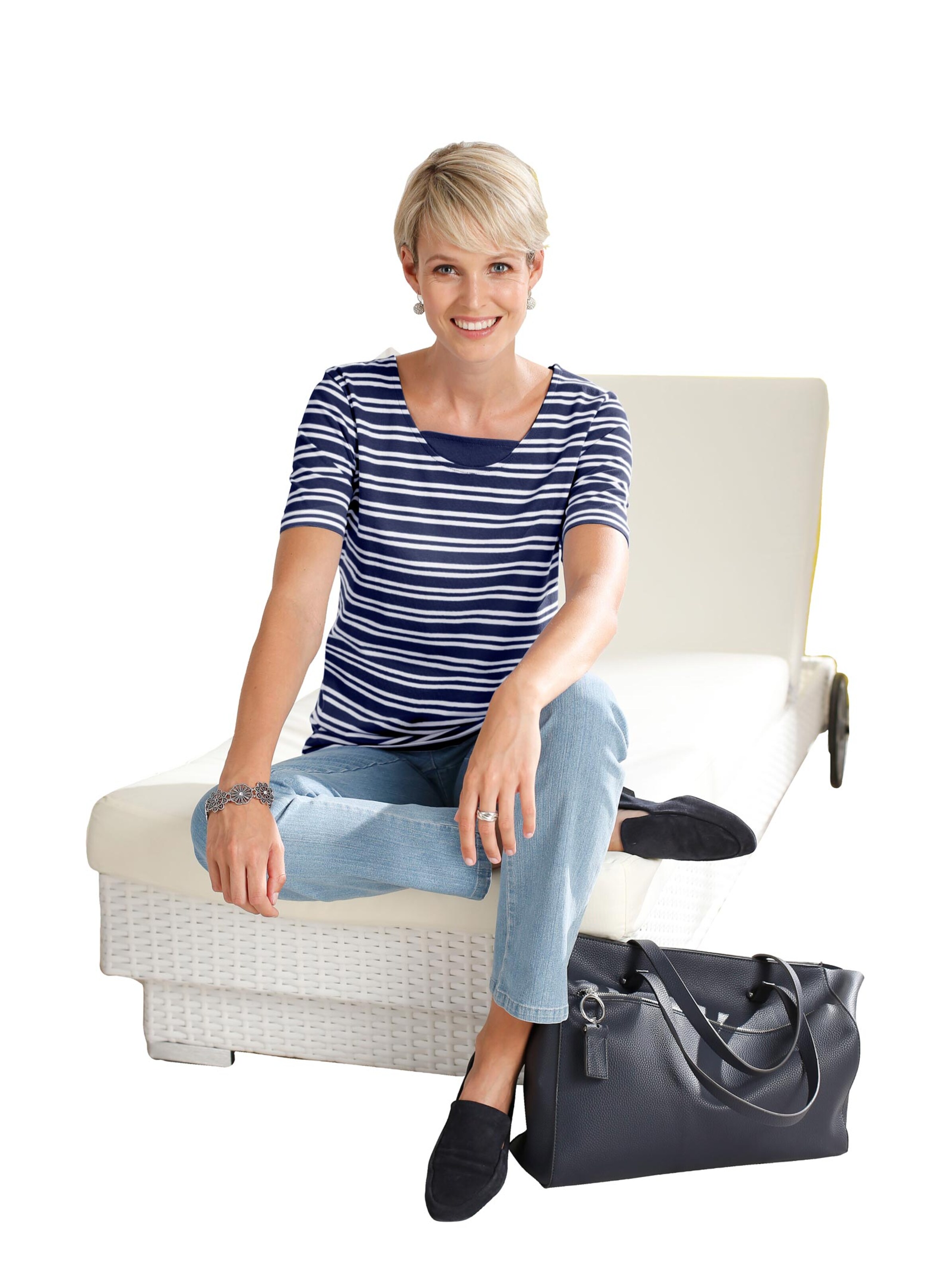 Shirt - marine-geringelt