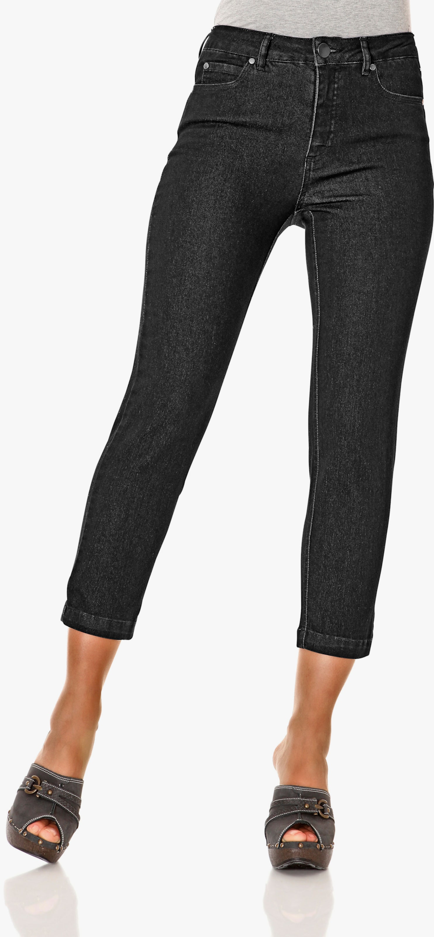 heine 7/8-Jeans mit Power-Mesh - black denim