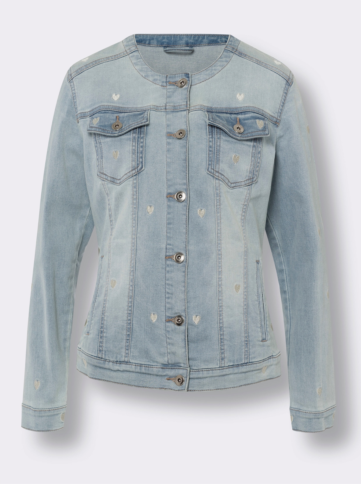 heine Veste en jean - bleu blanchi