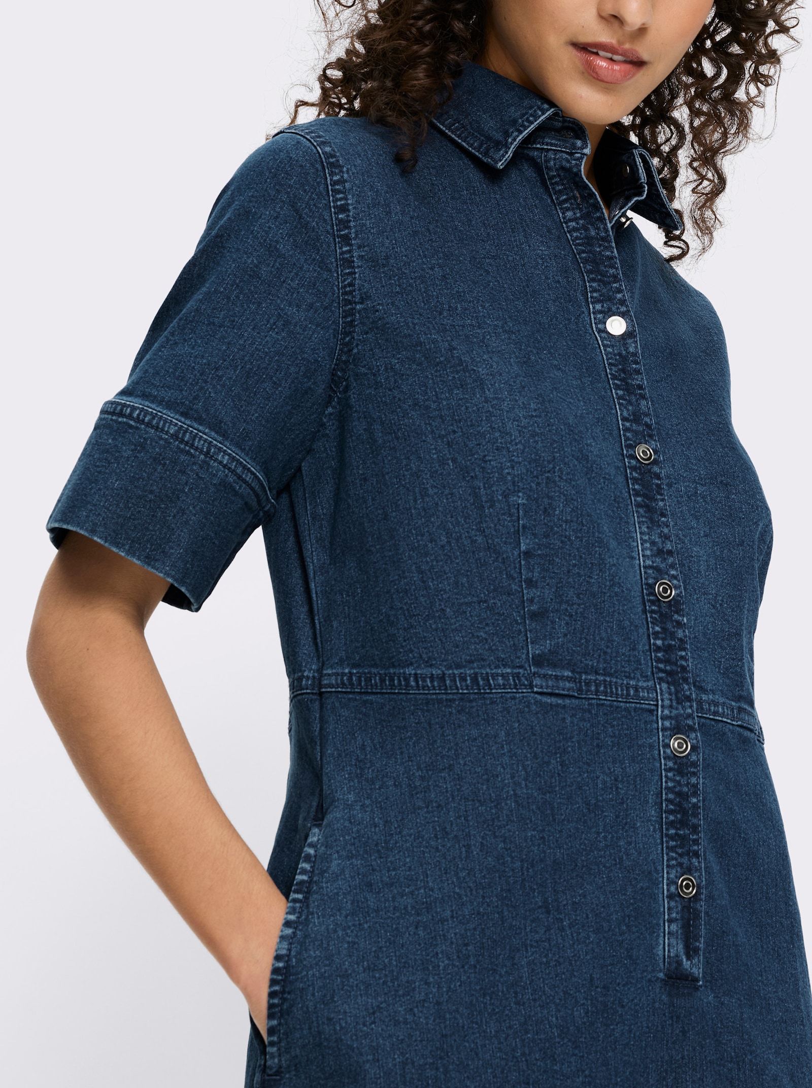 heine Jeanskleid mit Knopfleiste - blue-stone-washed