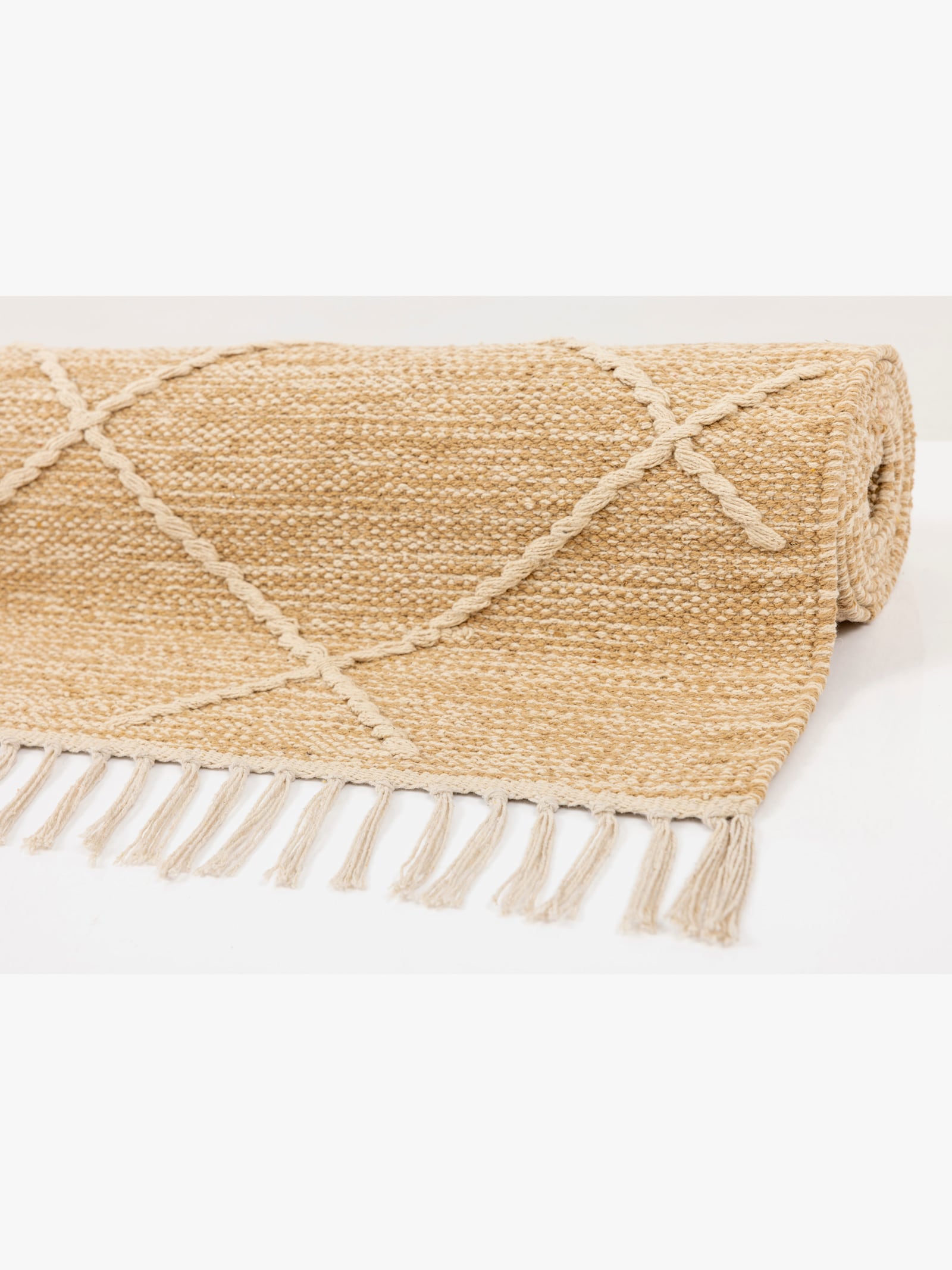 Theko Handwebteppich - beige-meliert