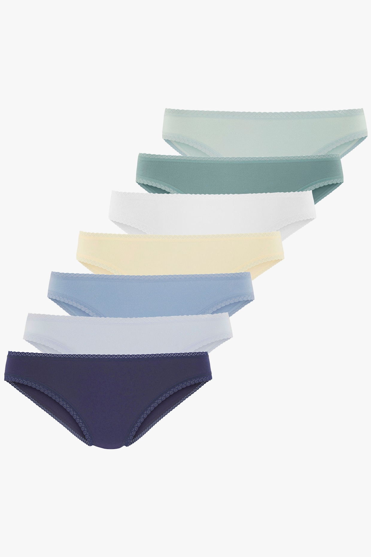 Vivance Brazilian slip - navy, lichtblauw, jeansblauw, mint, grijsgroen, geel, wit
