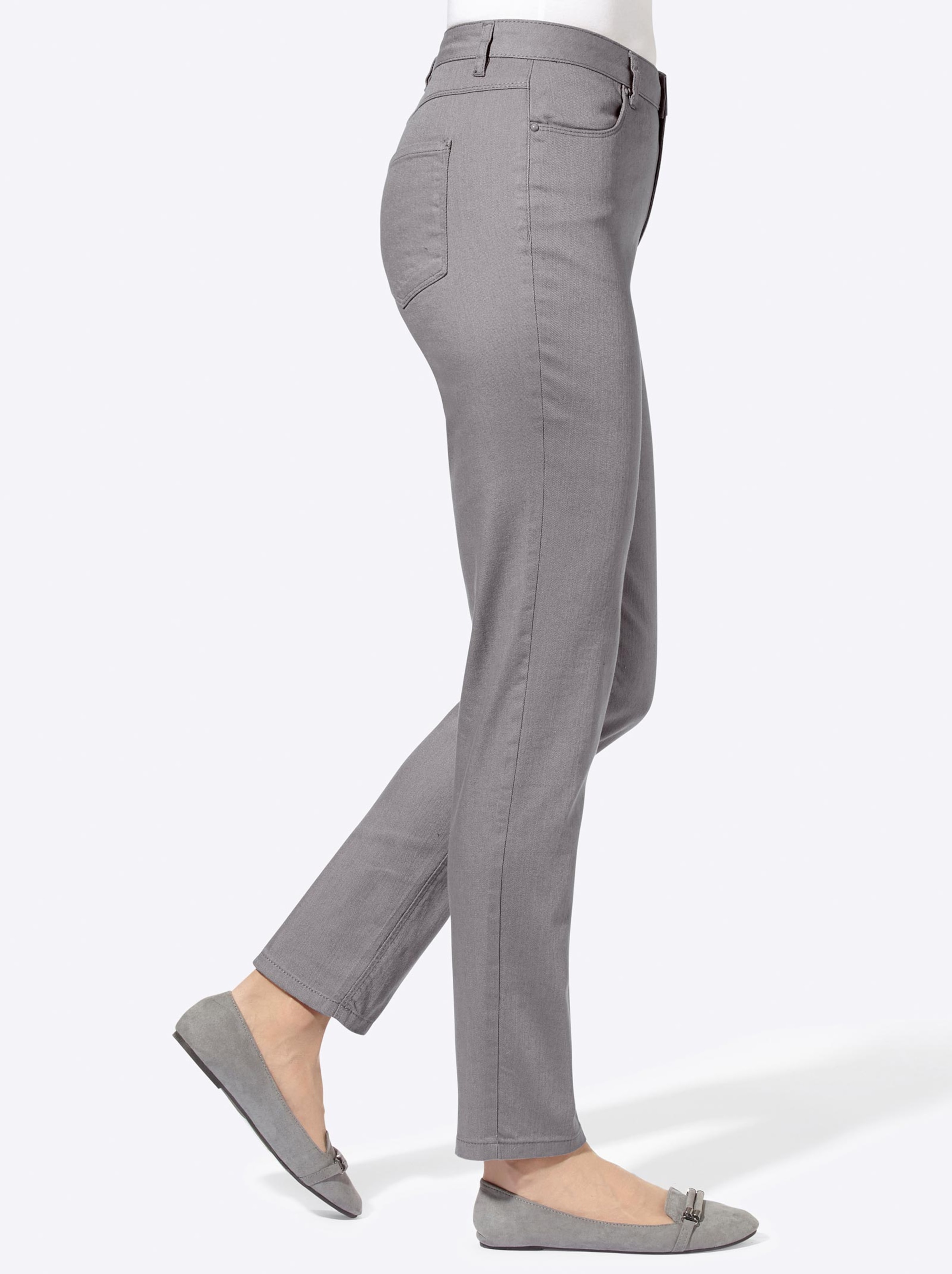 Damenmode Jeans Stretch-Jeans in steingrau Damenmode Jeans Stretch-Jeans in steingrau