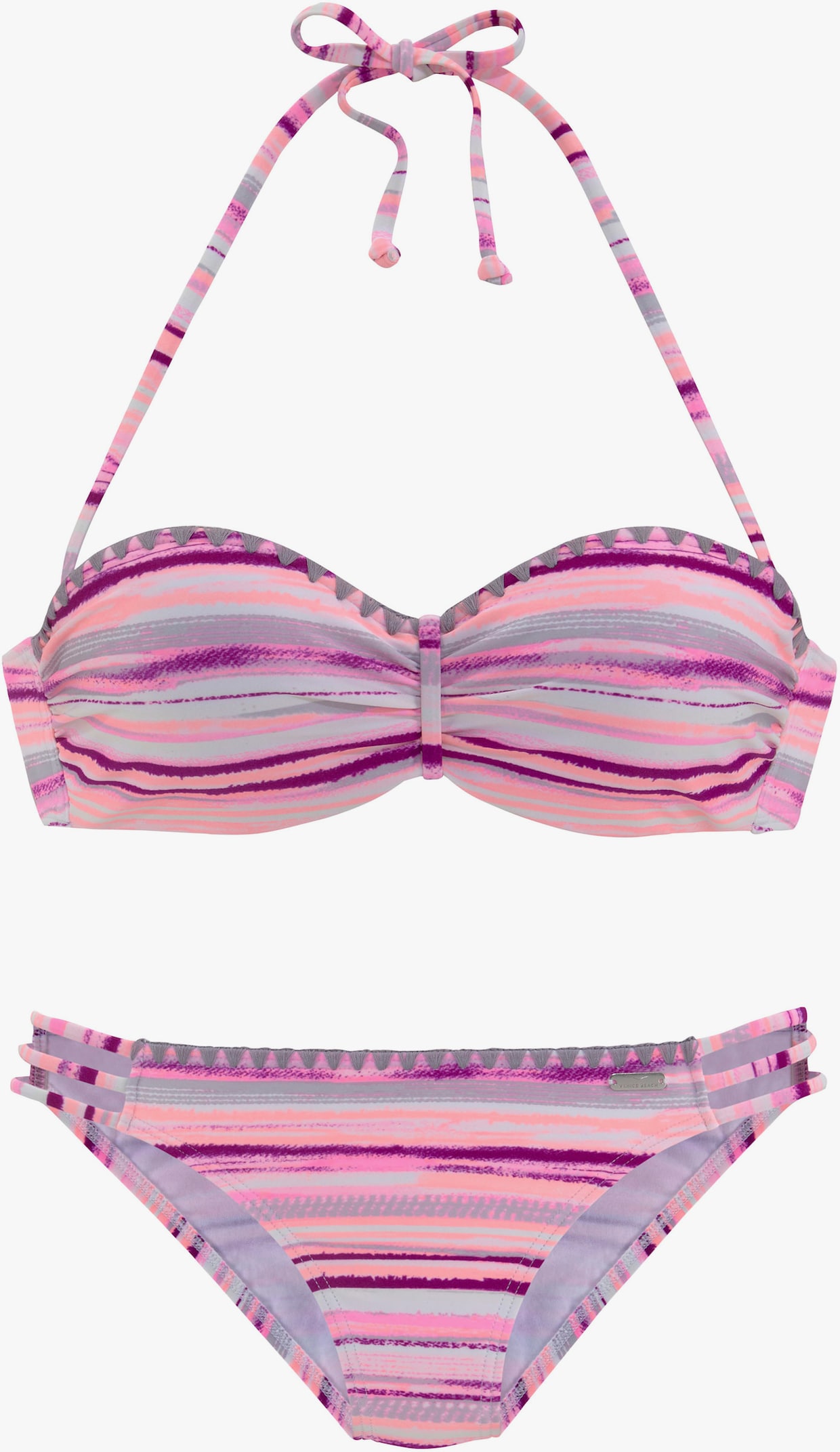 Venice Beach Bandeaubikini met beugel - zalm geprint