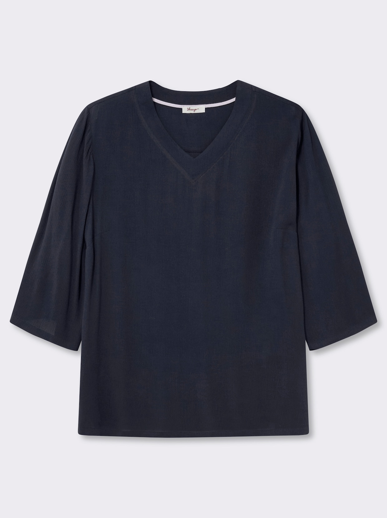 sheego Tunika in leichter Crinkle-Struktur - tiefblau