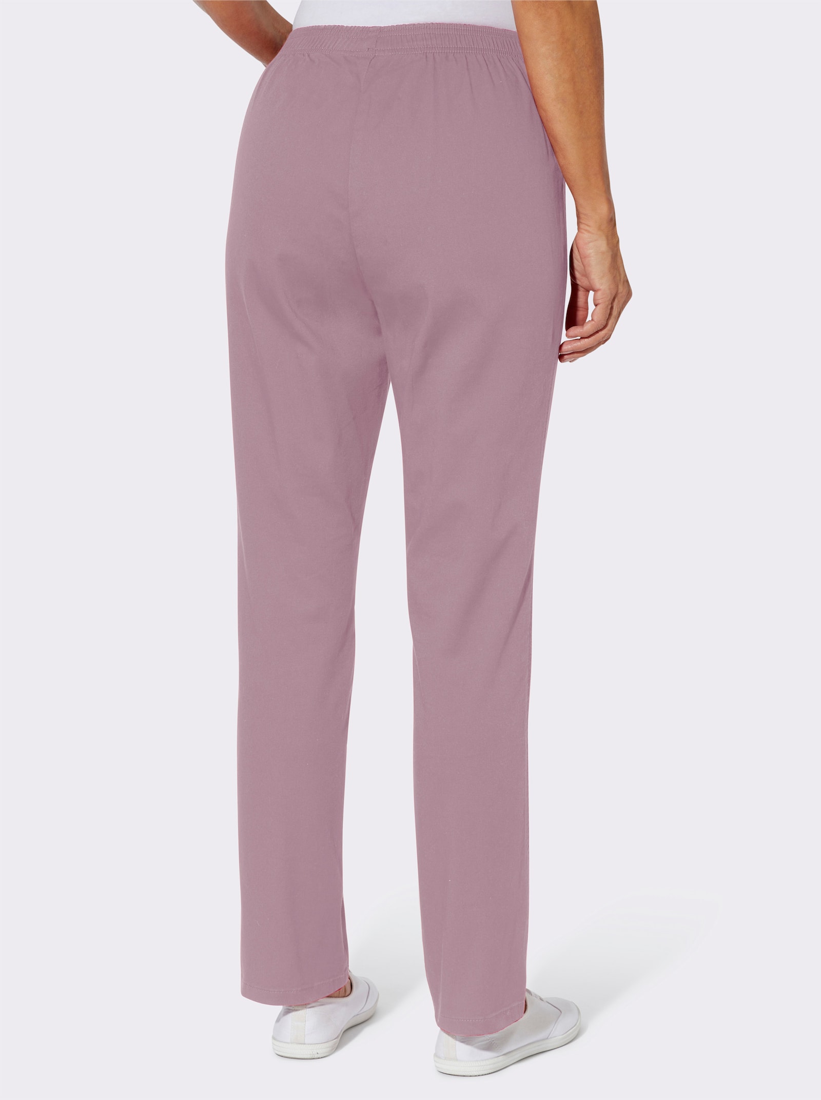Schlupfjeans mit weitem Bein - mauve