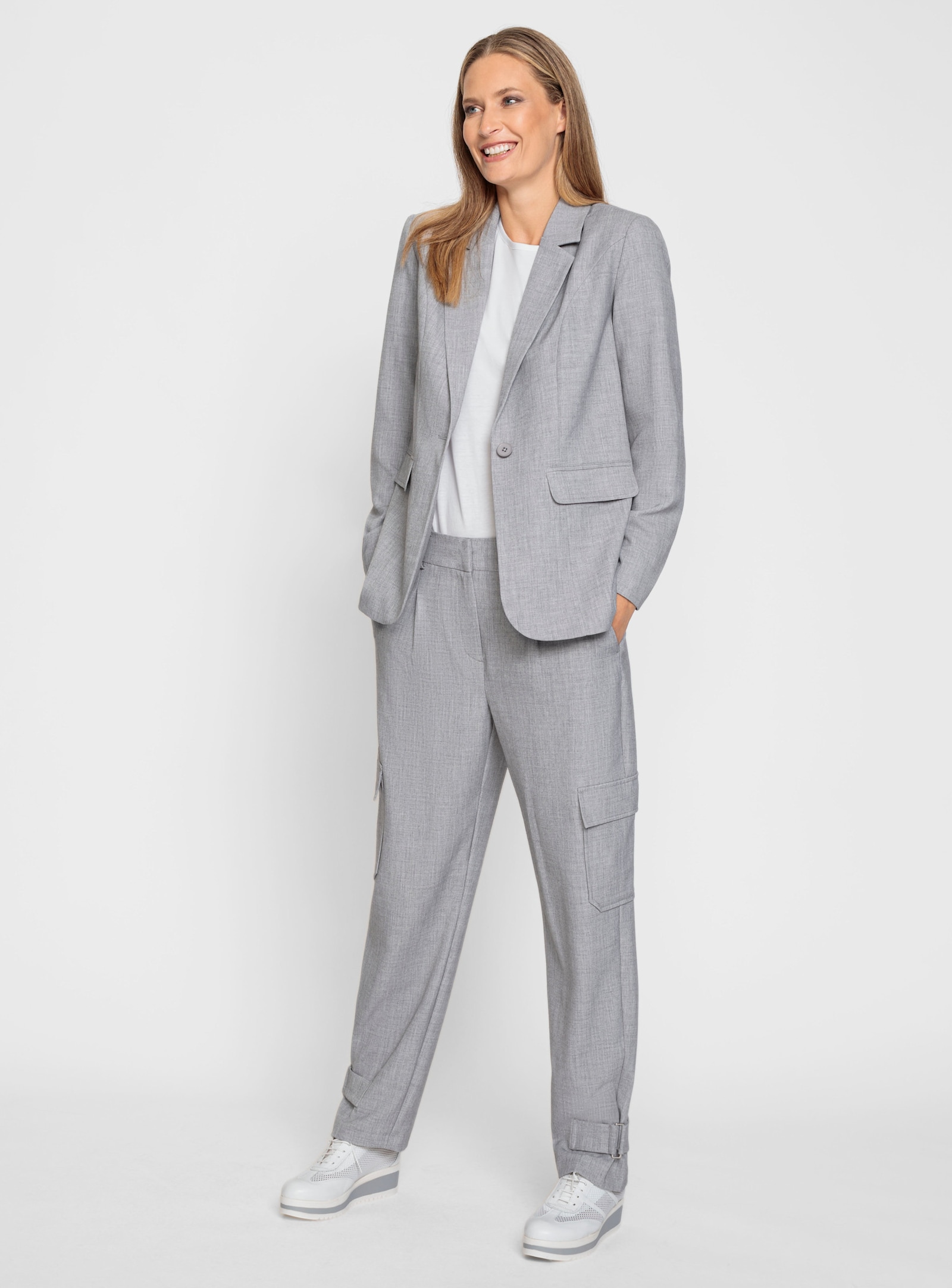 heine Hosenanzug in pflegeleichter Qualität - steingrau-meliert