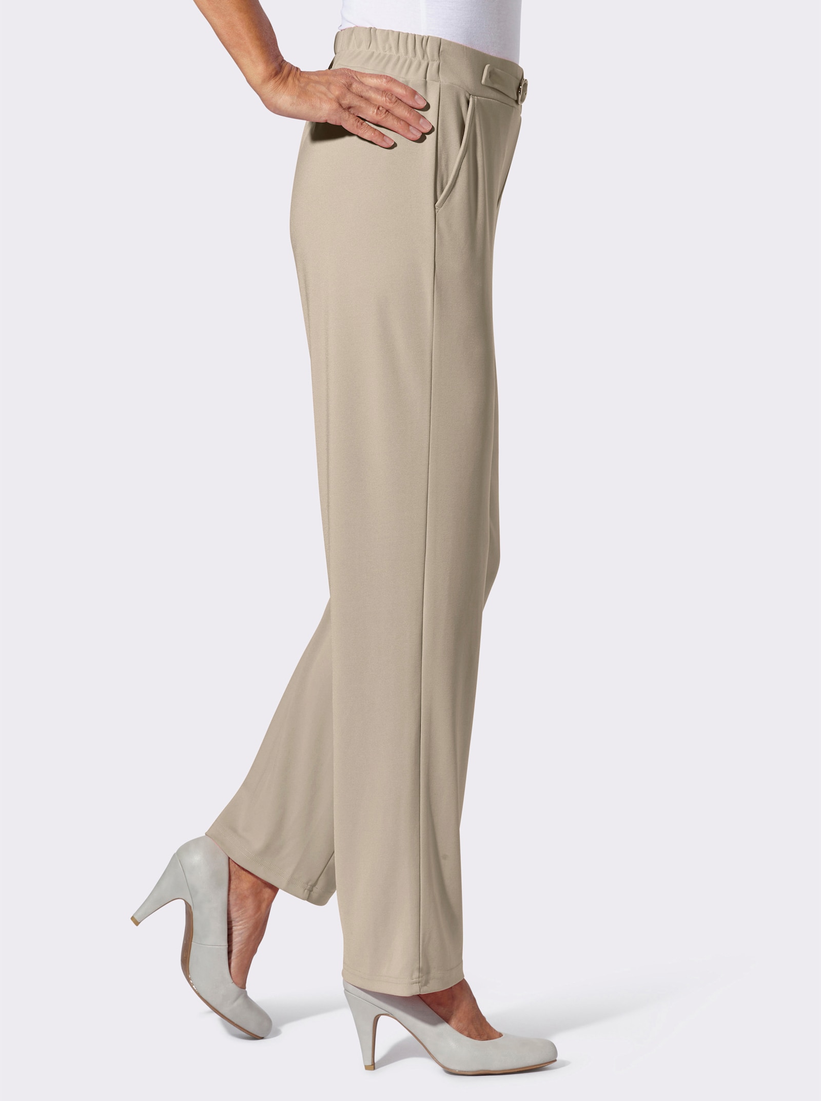 Schlupfhose mit Zierschnalle - sesam