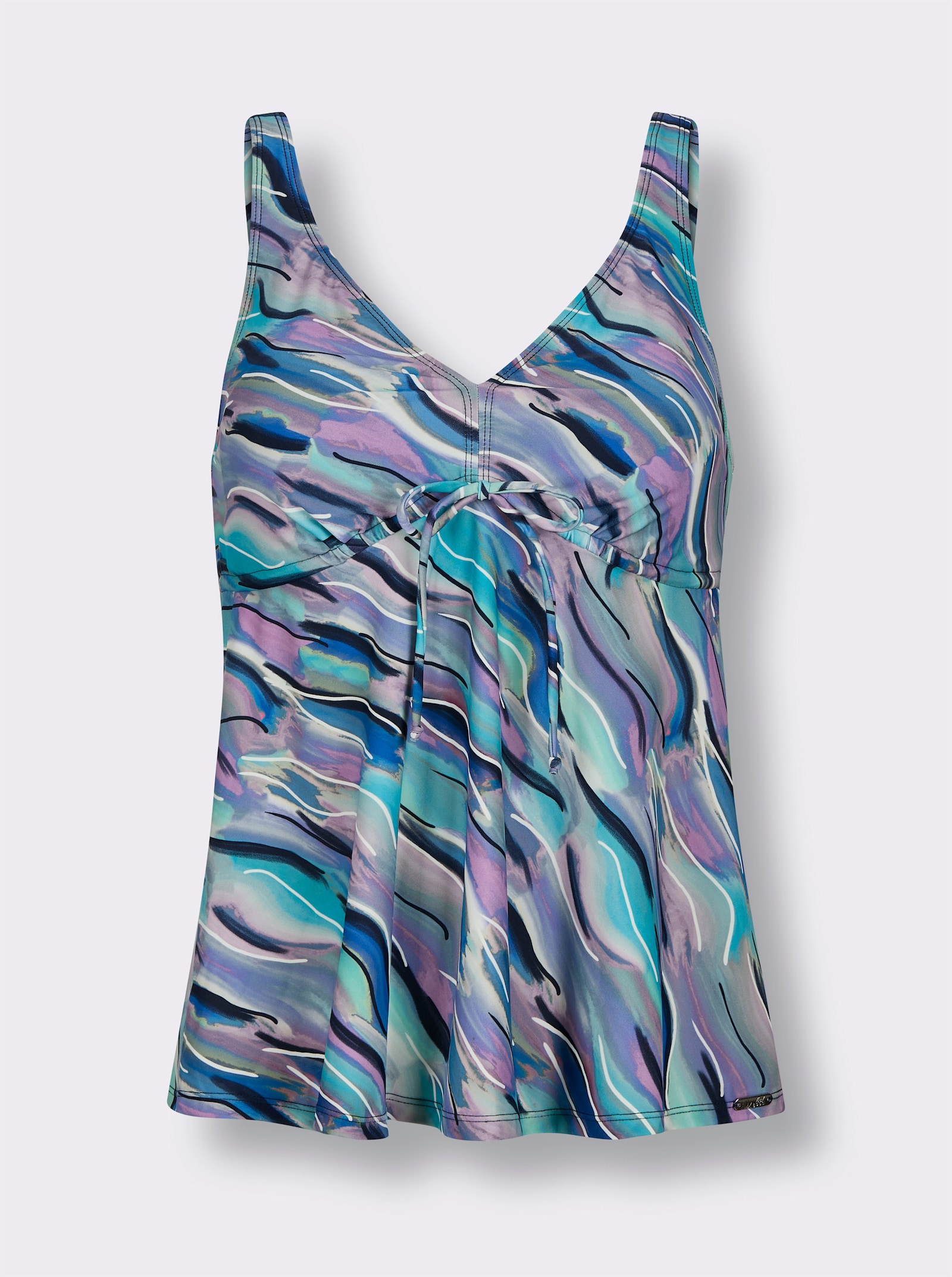 feel good Tankini-Top - türkis-lila-bedruckt