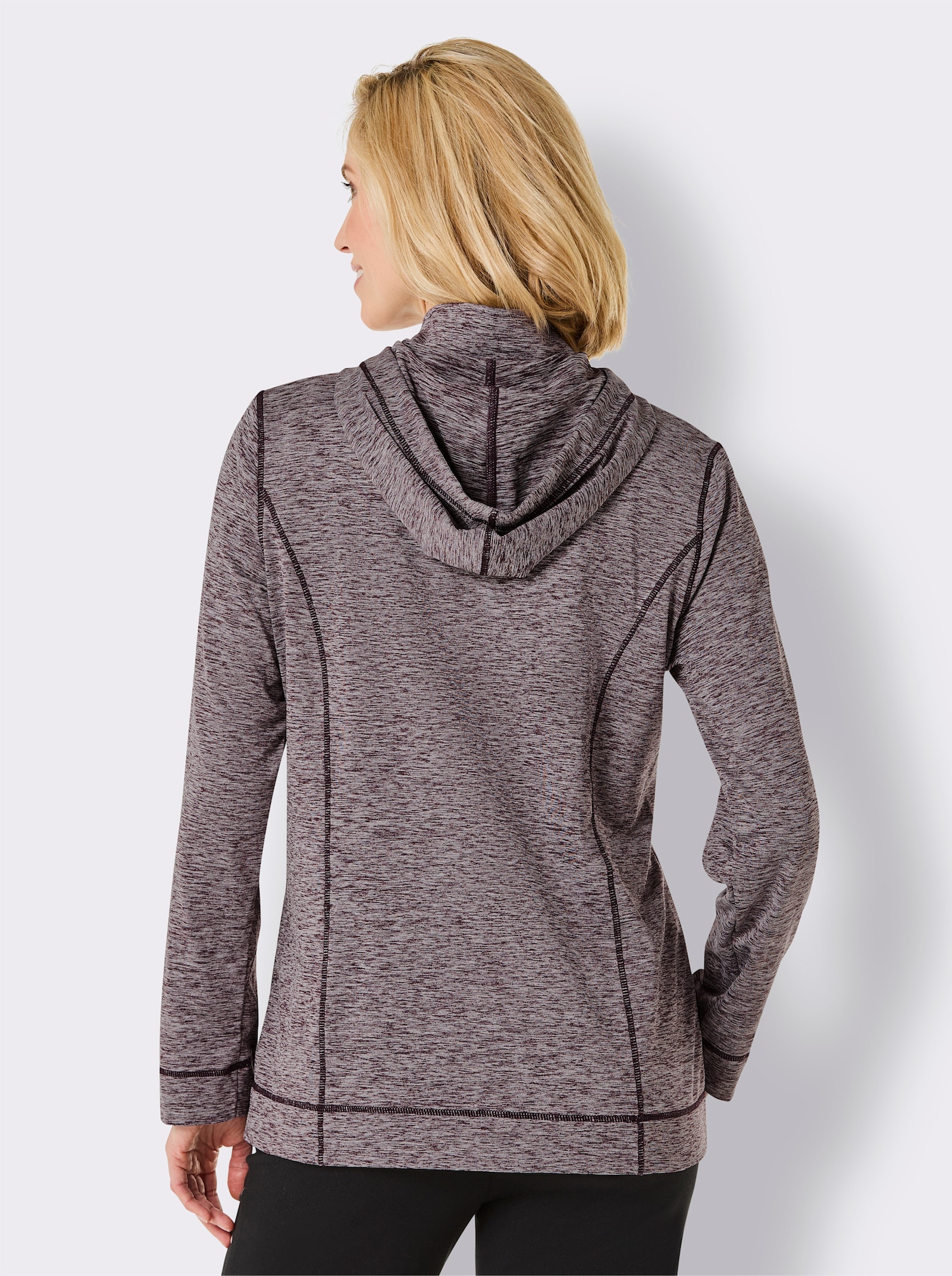 Catamaran Sports Shirtjacke mit weitenregulierbarer Kapuze - burgund-meliert