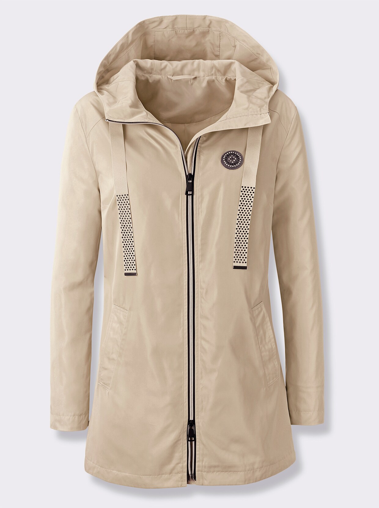 Outdoorjacke mit knöpfbarer Innentasche - sand
