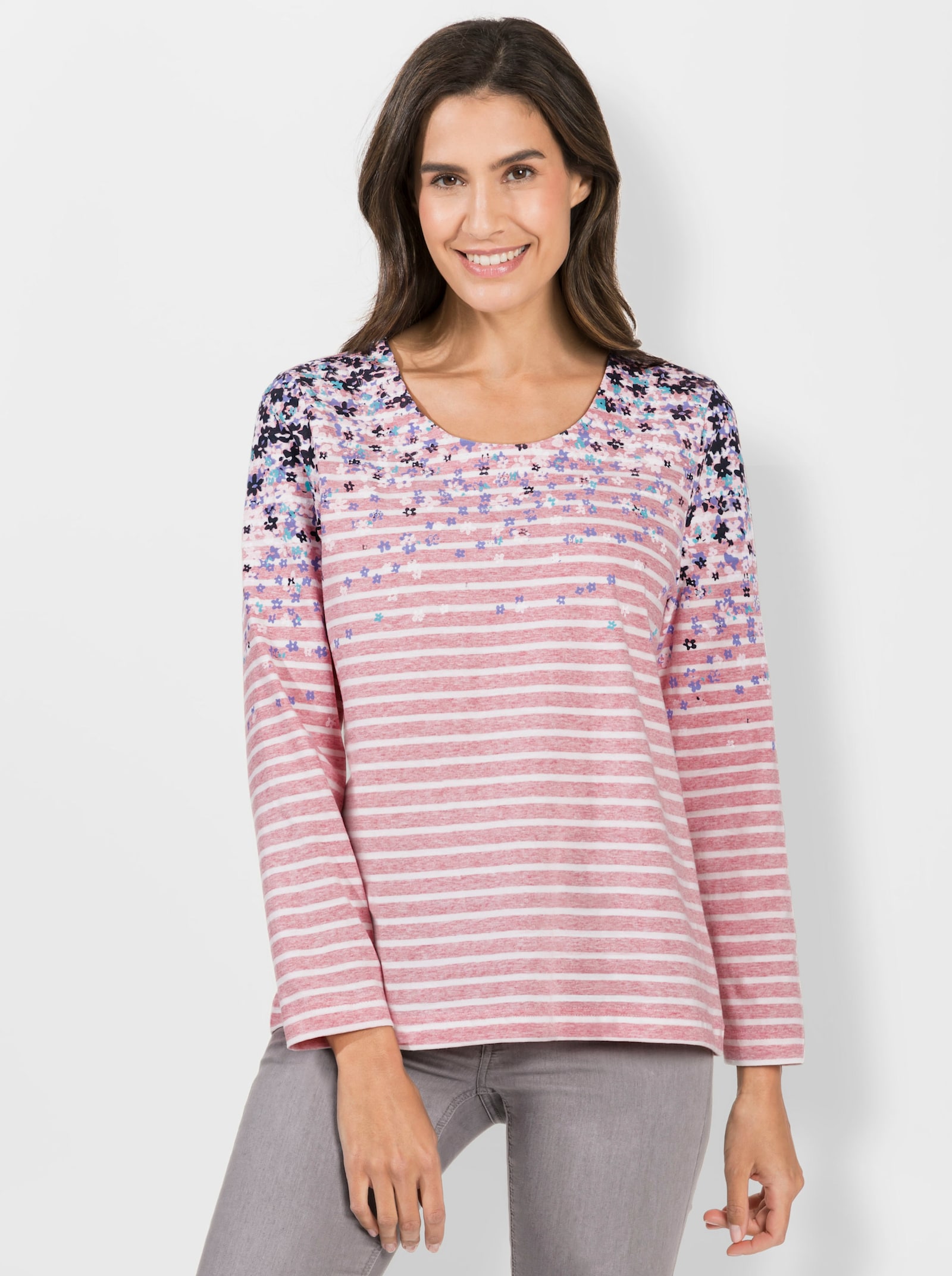 Shirt met lange mouwen en patroonmix - rozenkwarts bedrukt