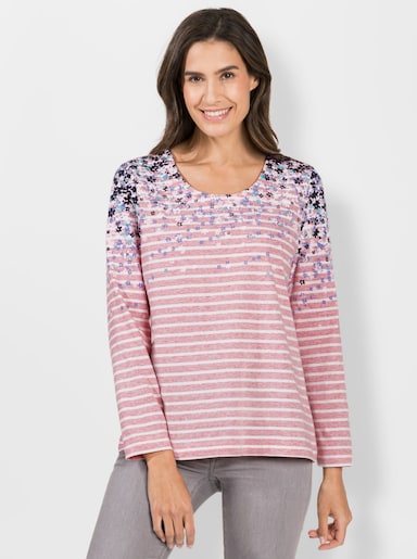 Langarmshirt mit Mustermix - rosenquarz-bedruckt