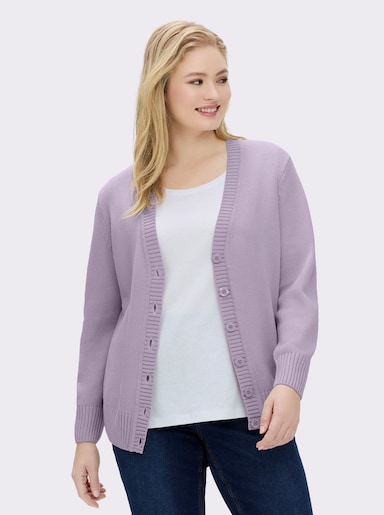 Strickjacke mit farblich abgestimmten Knöpfen - flieder