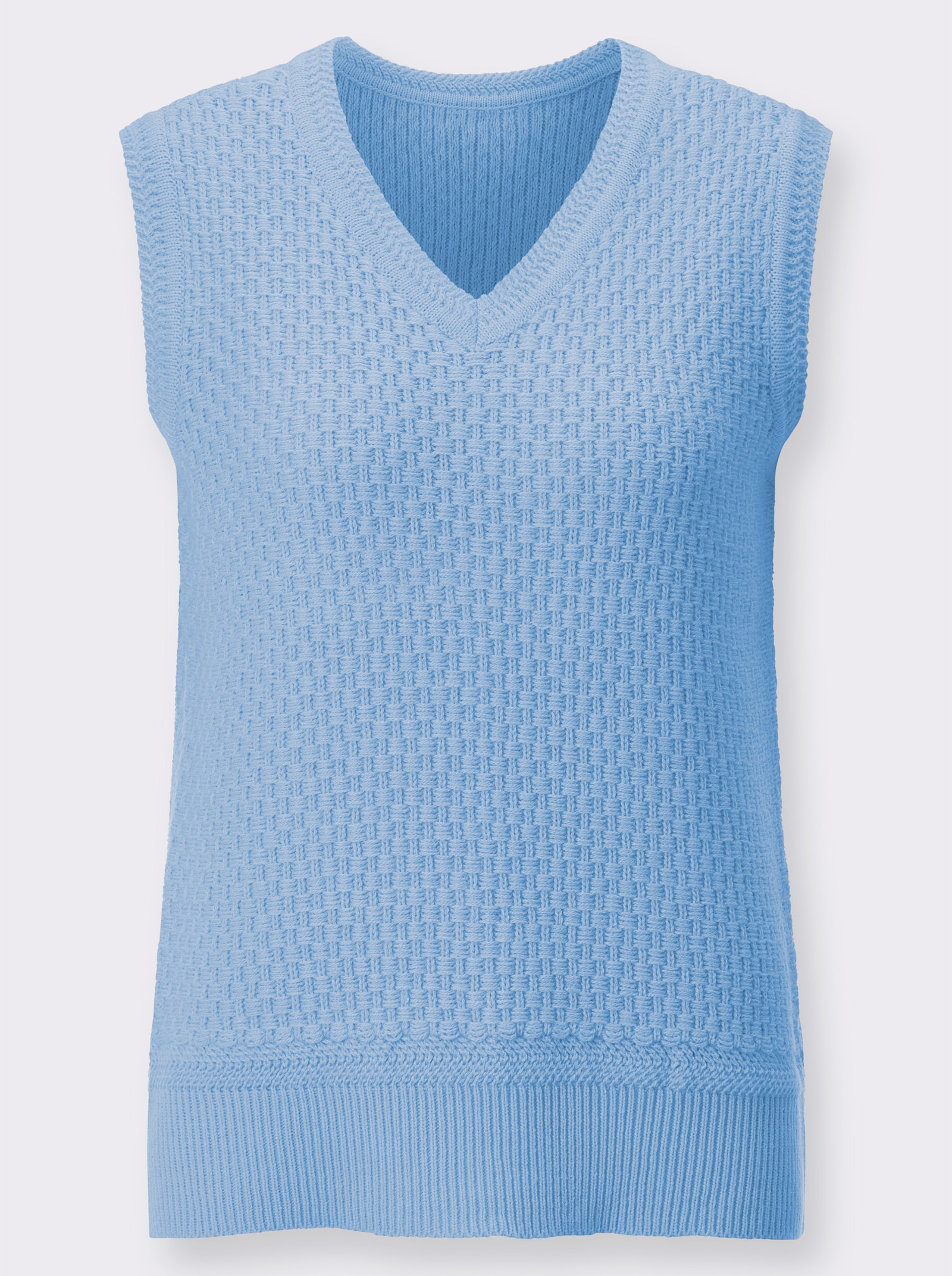 Pullunder in Strickstruktur - blau