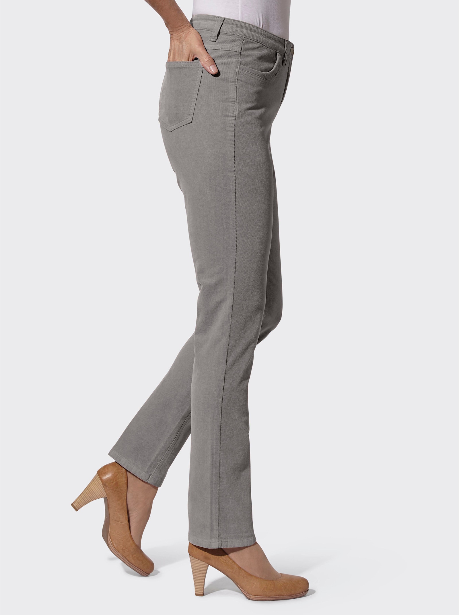 Cordhose in Stretch-Qualität - grau