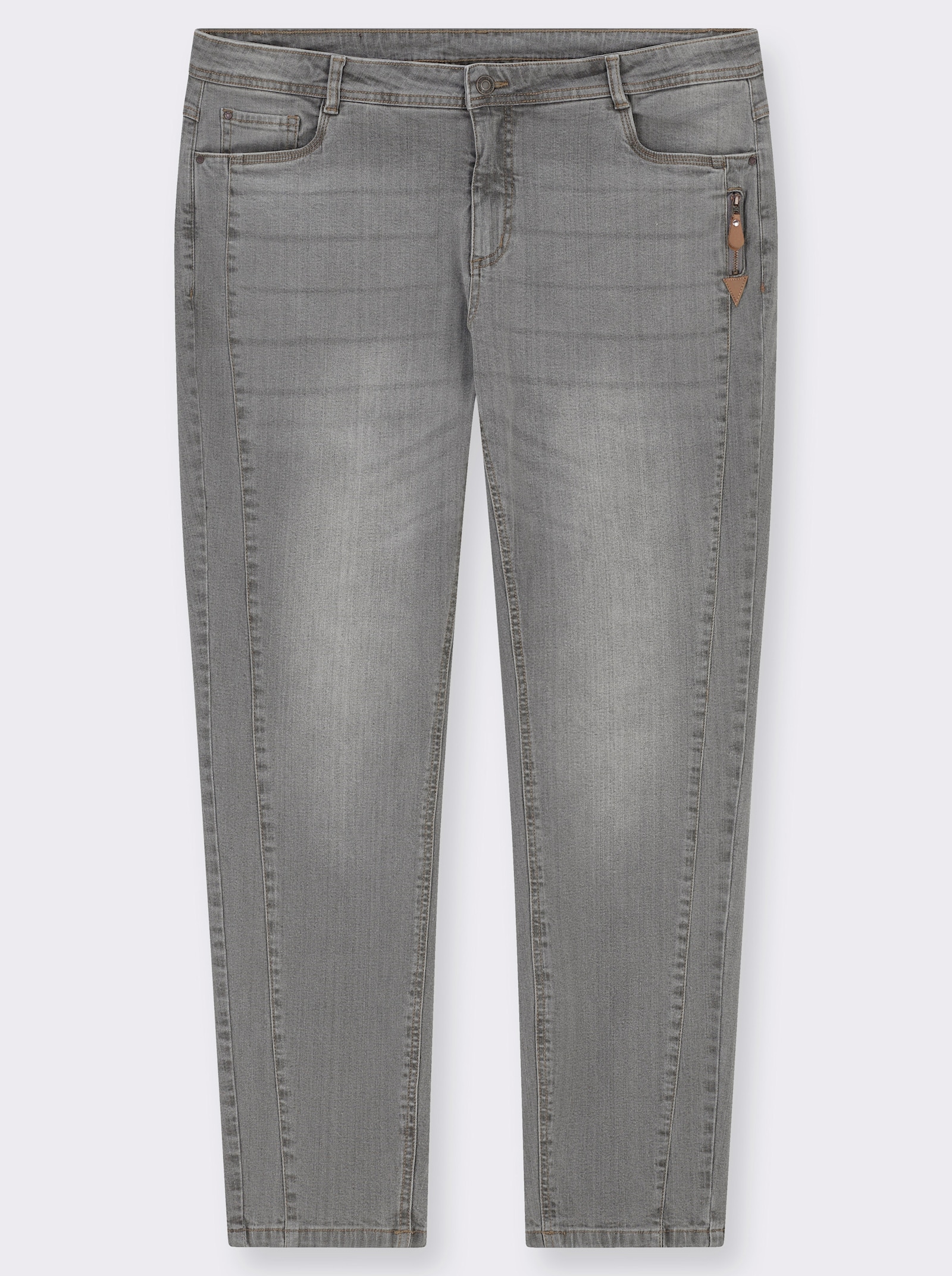 Jeans in modischer Waschung - light grey-denim