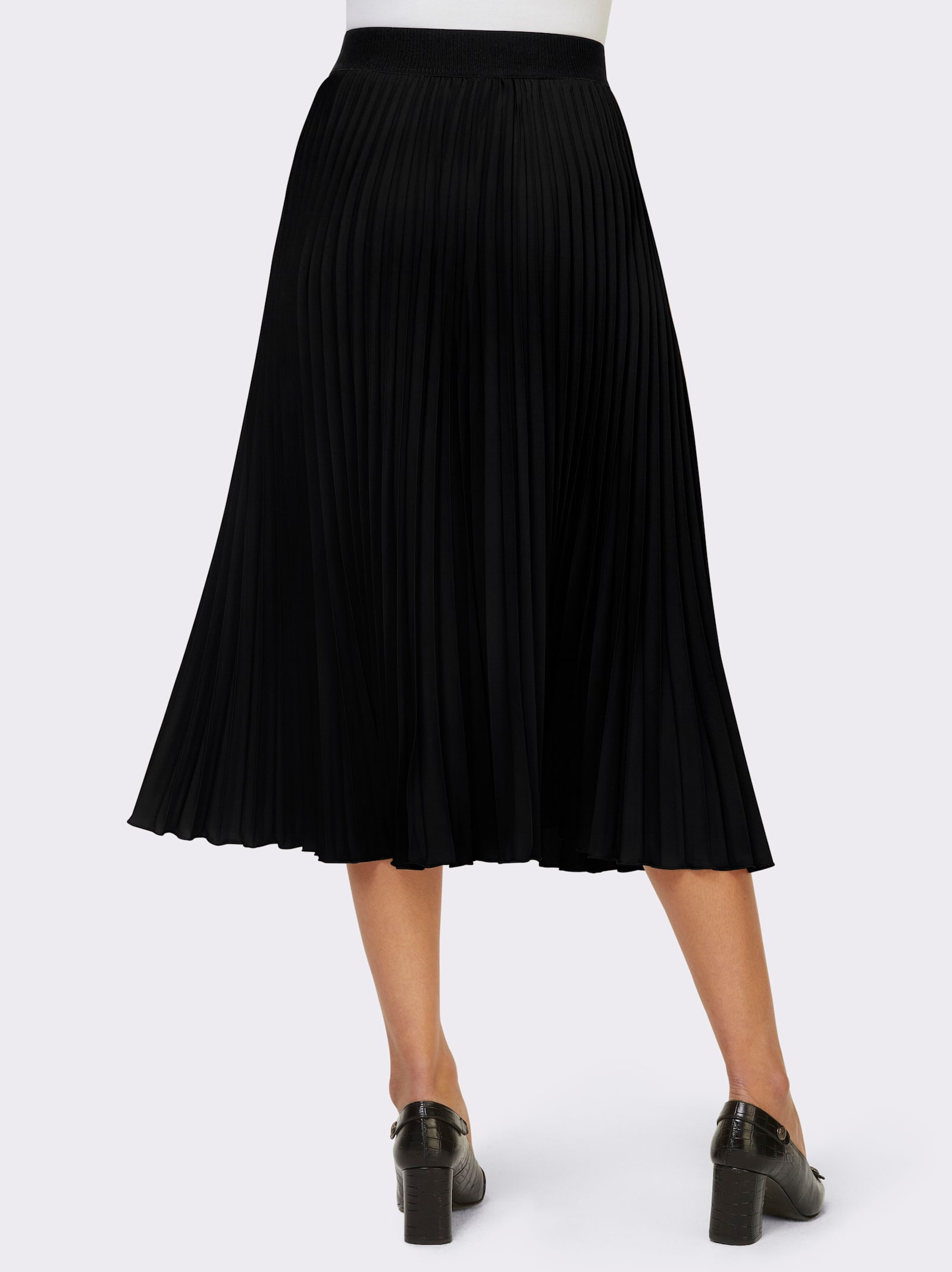 heine Plisseerock mit breitem Dehnbund - schwarz