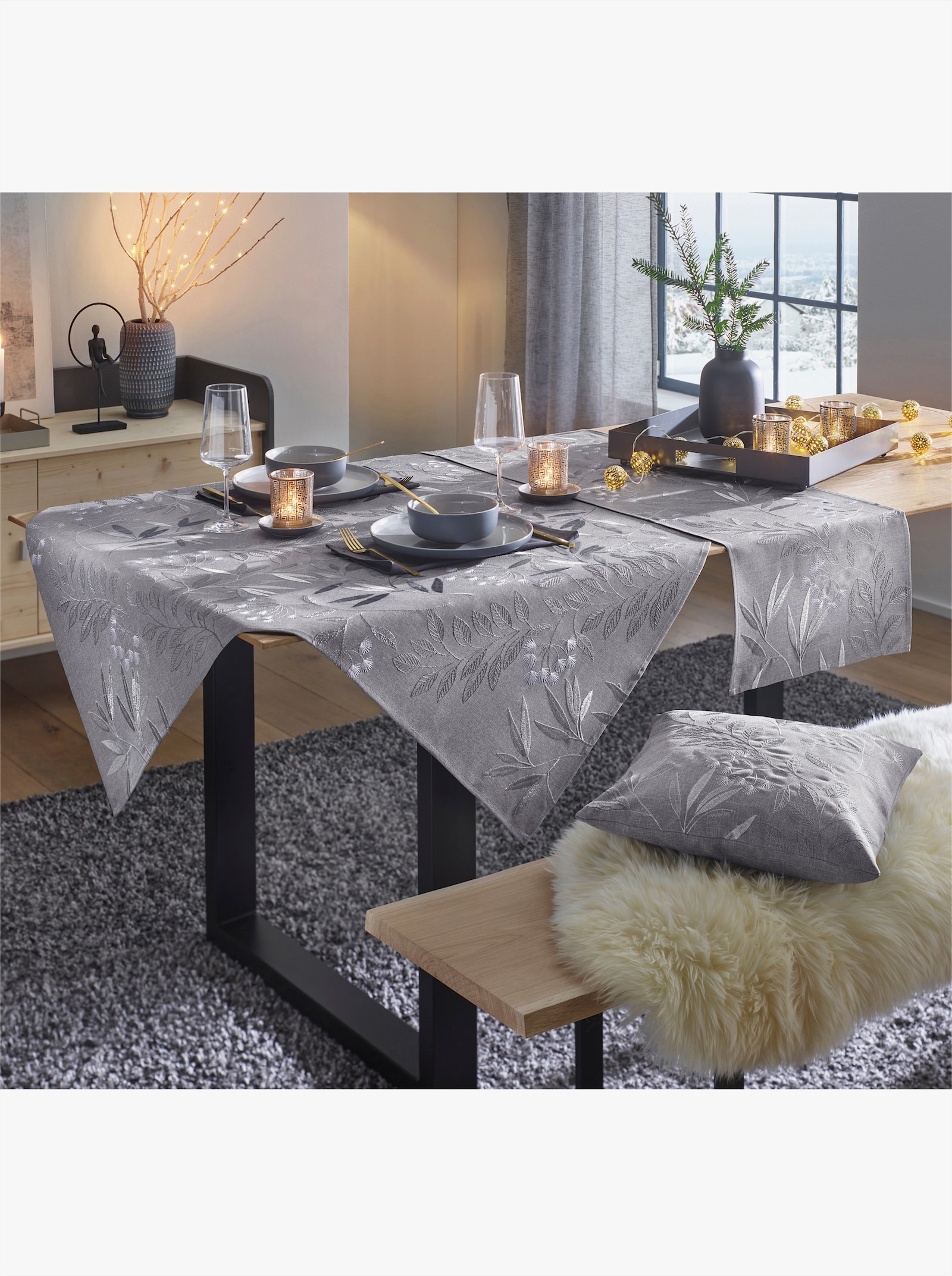Tischdecke - grau